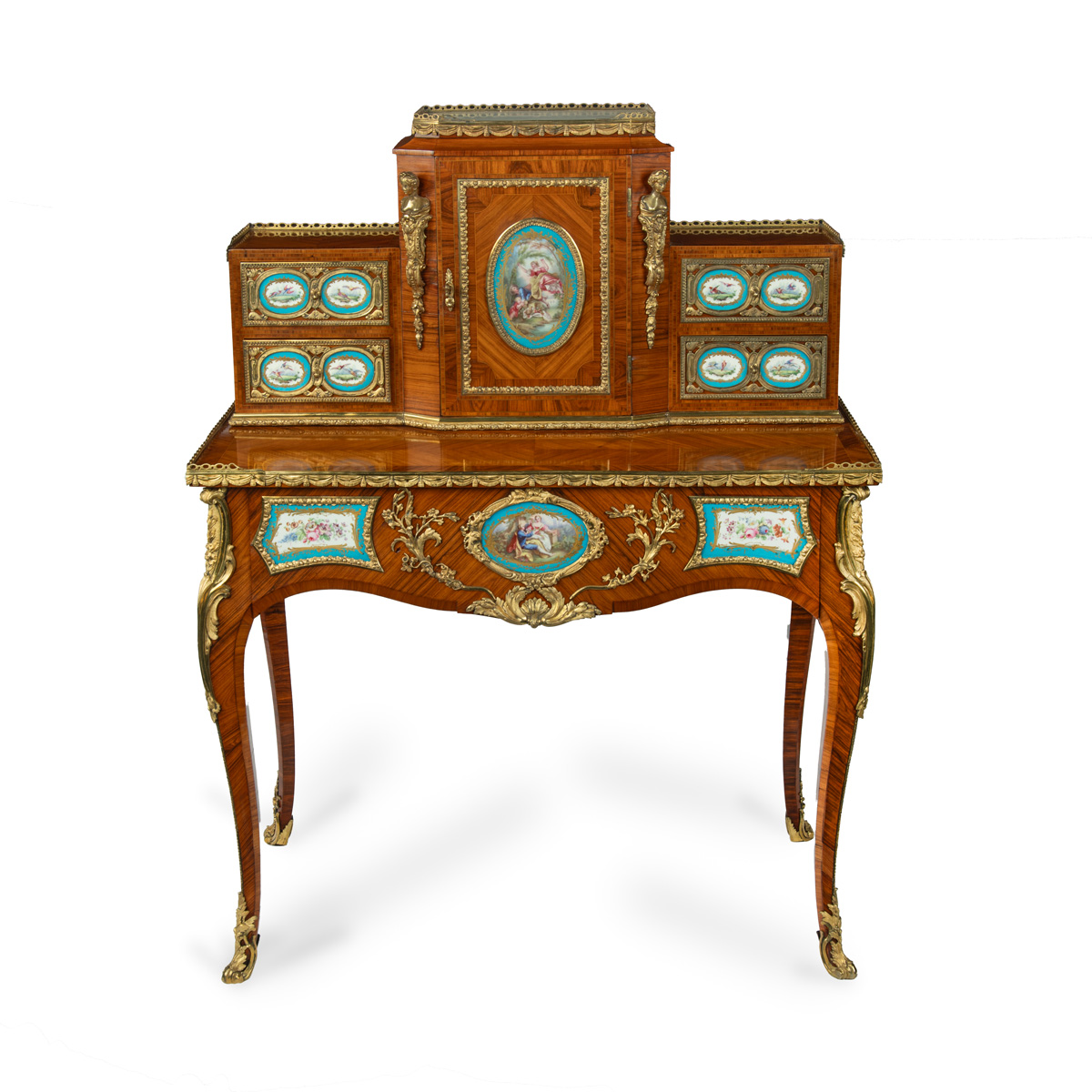 A fine English bureau de dame in the style of Louis VX, attributed