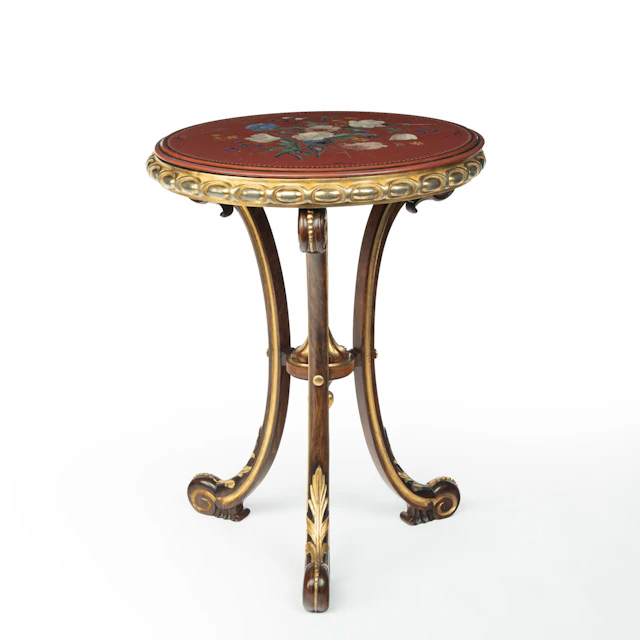 An unusual slate topped parcel gilt walnut table by William Turner & Son