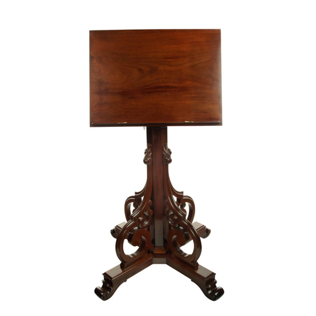 A large mahogany reading stand by Yabsley of Plymouth