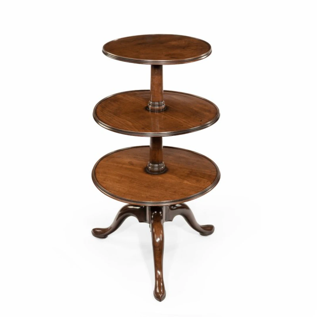 An Early George III three tier mahogany dumb waiter
