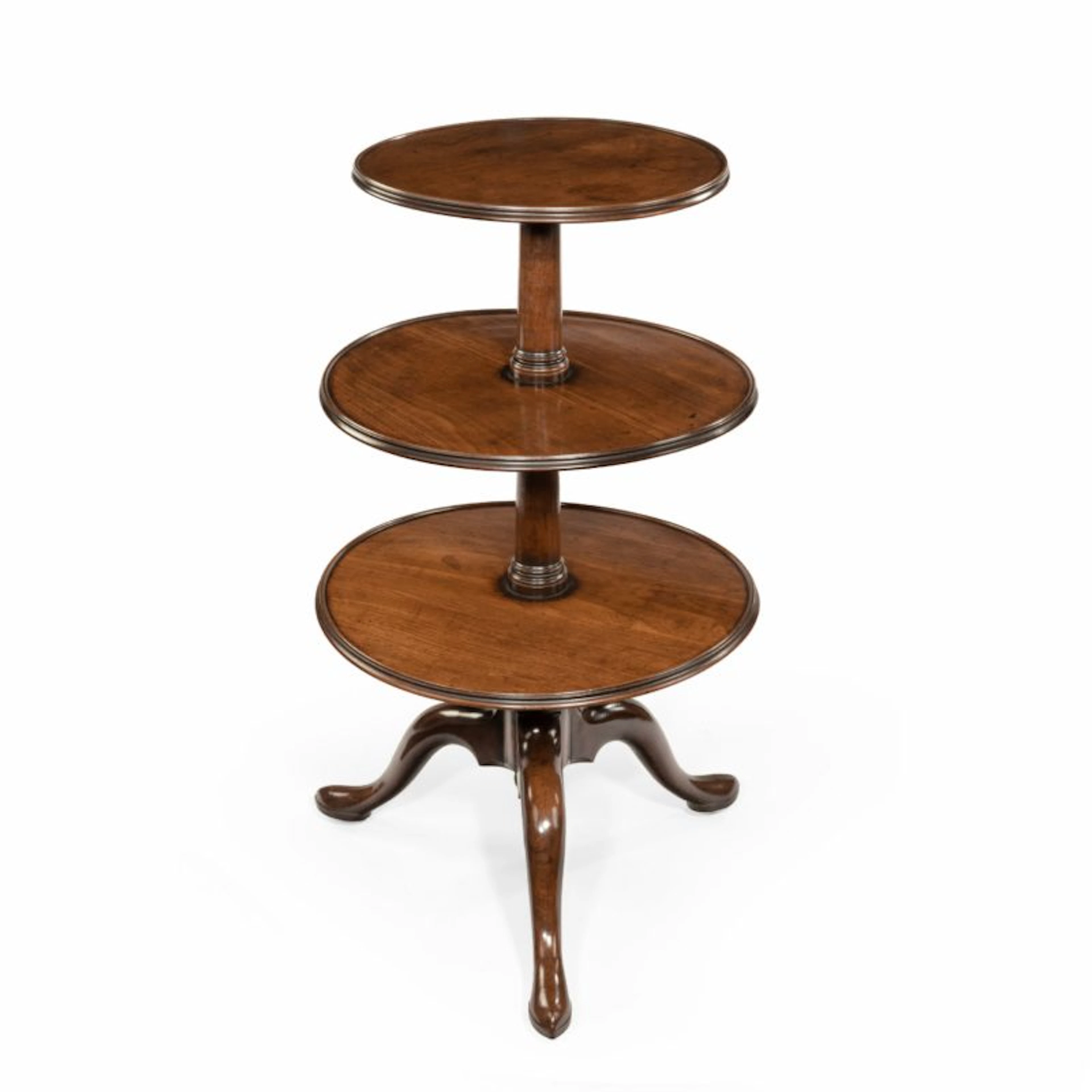 An Early George III three tier mahogany dumb waiter