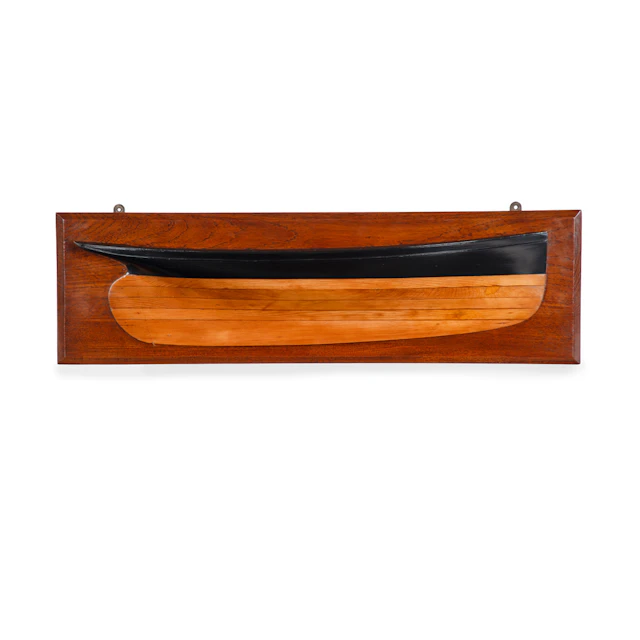 A Fine 19th Century Victorian Half Hull or Block of a Classic Sailing Yacht