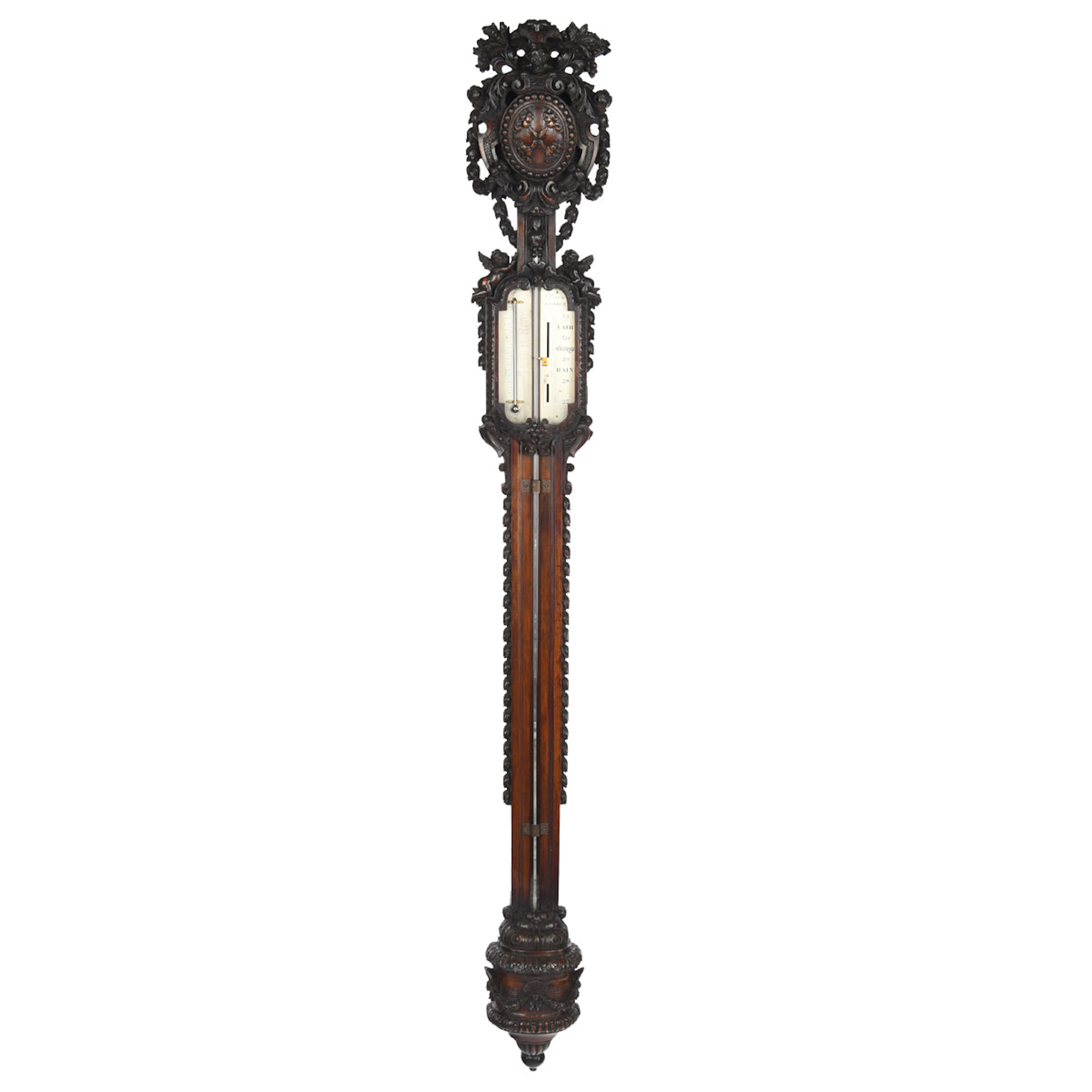 Lord Vernon’s Sudbury Hall lime wood barometer, by J. Braund after