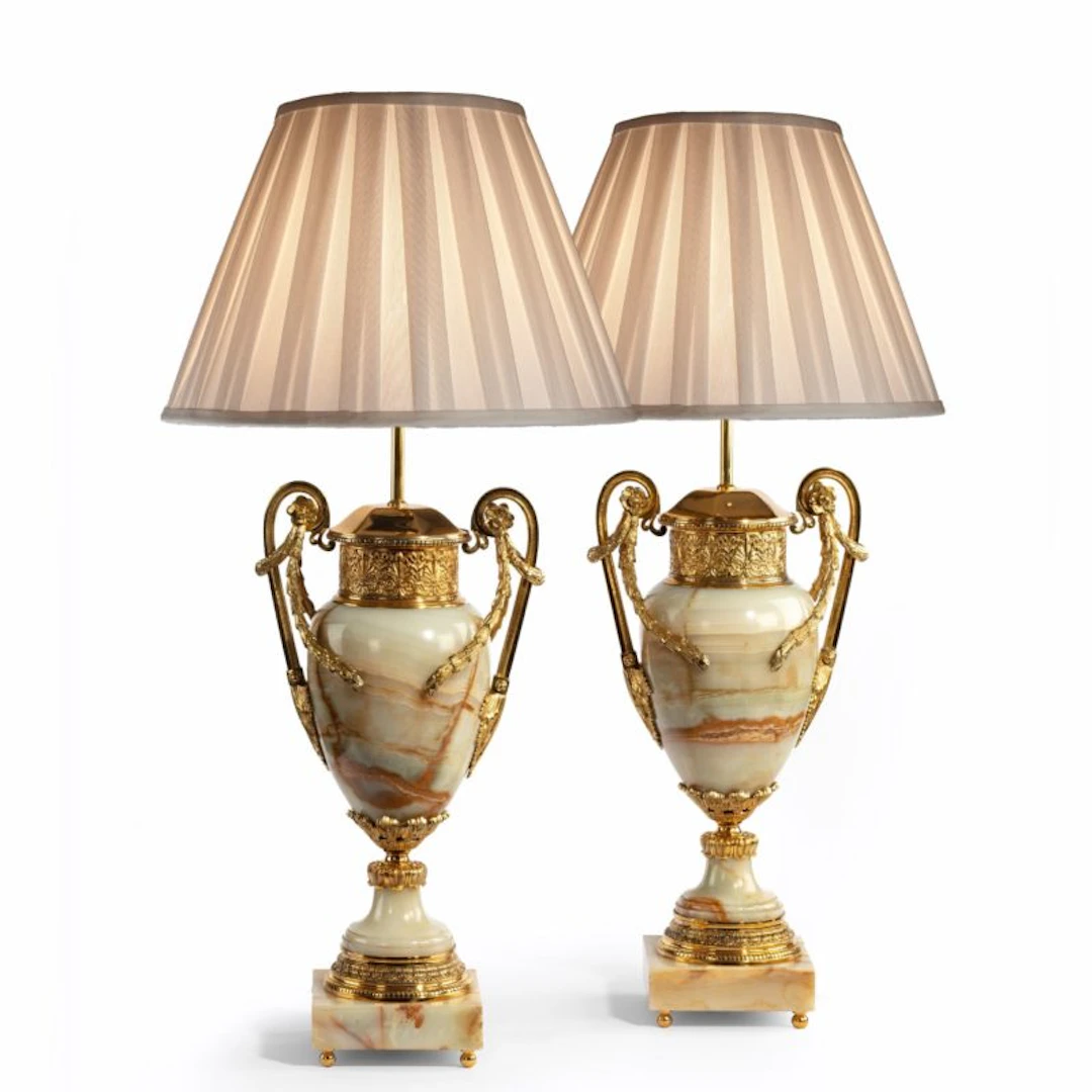 French onyx and ormolu lamps