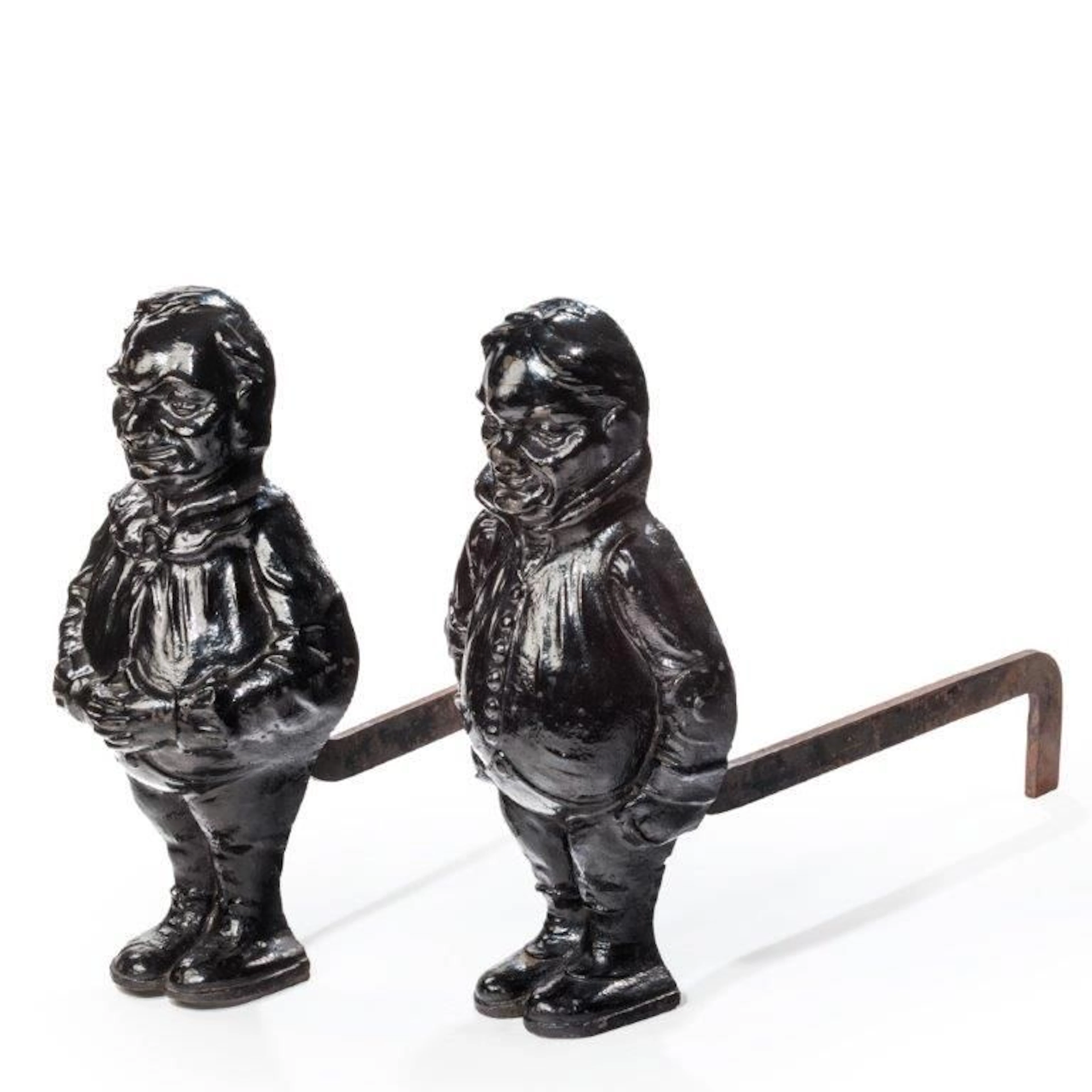 A Pair of cast iron andirons