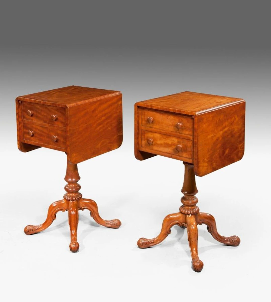 Pair of William lV Satinwood bedside or deception tables