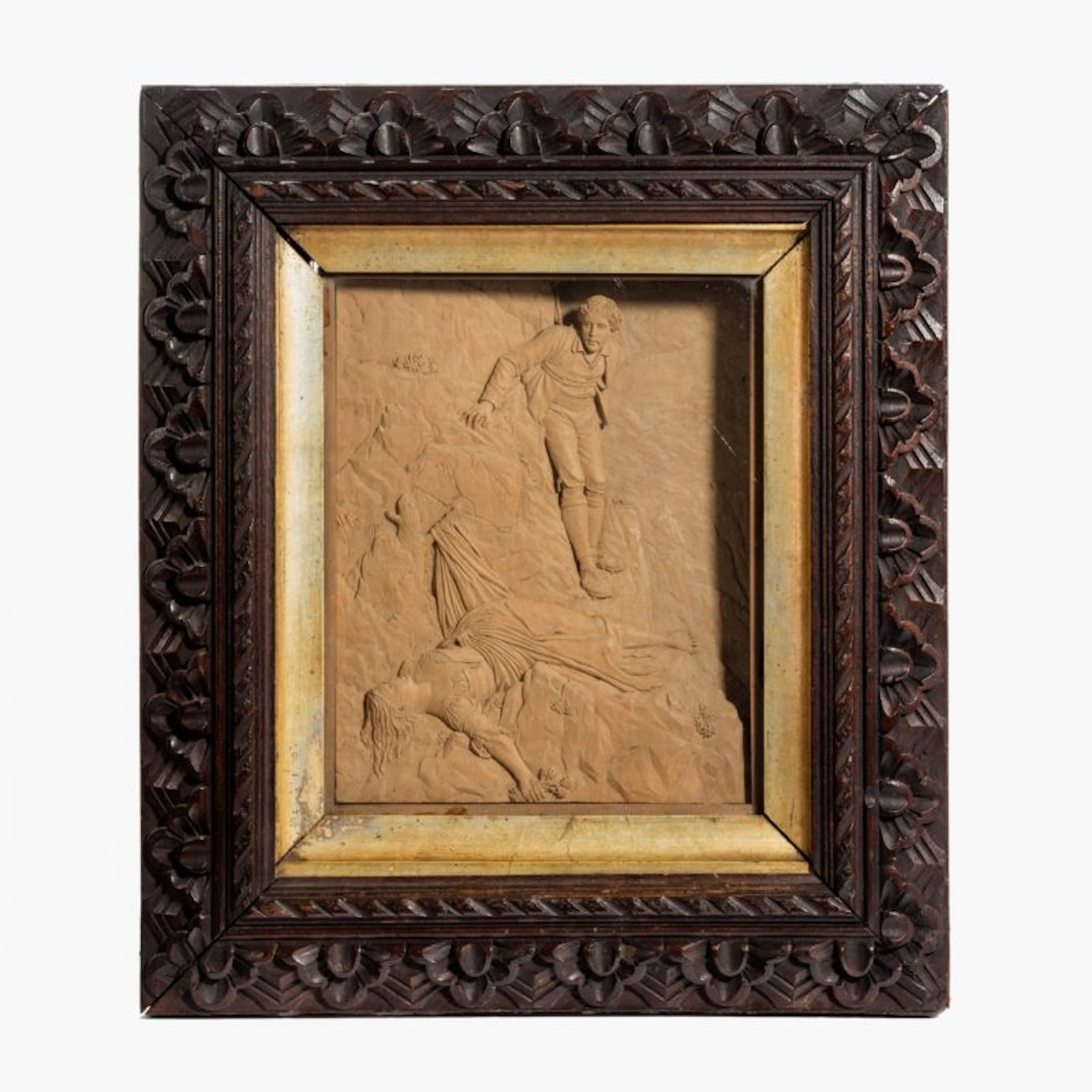 A pair of carved lime wood pictures
