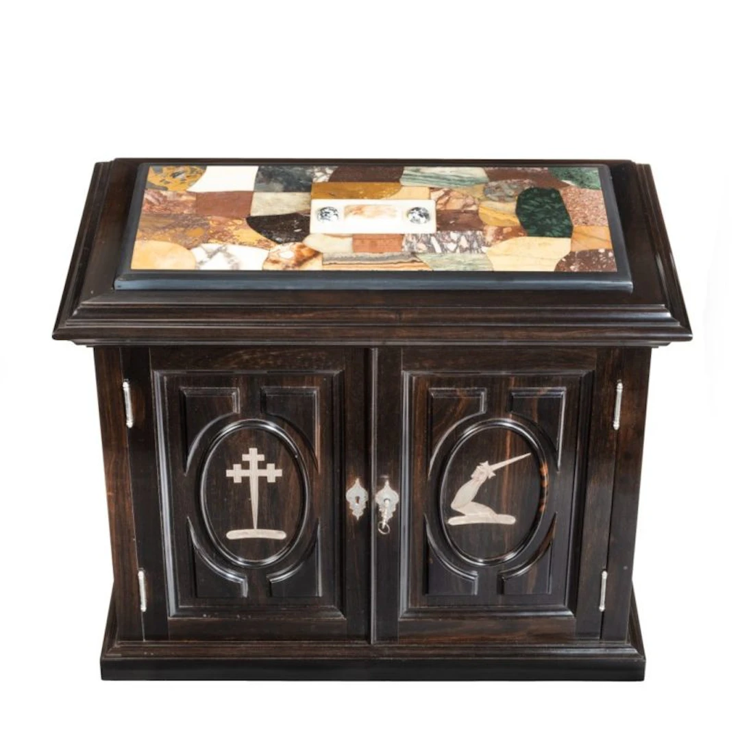 A superb early Victorian ebony collector’s cabinet