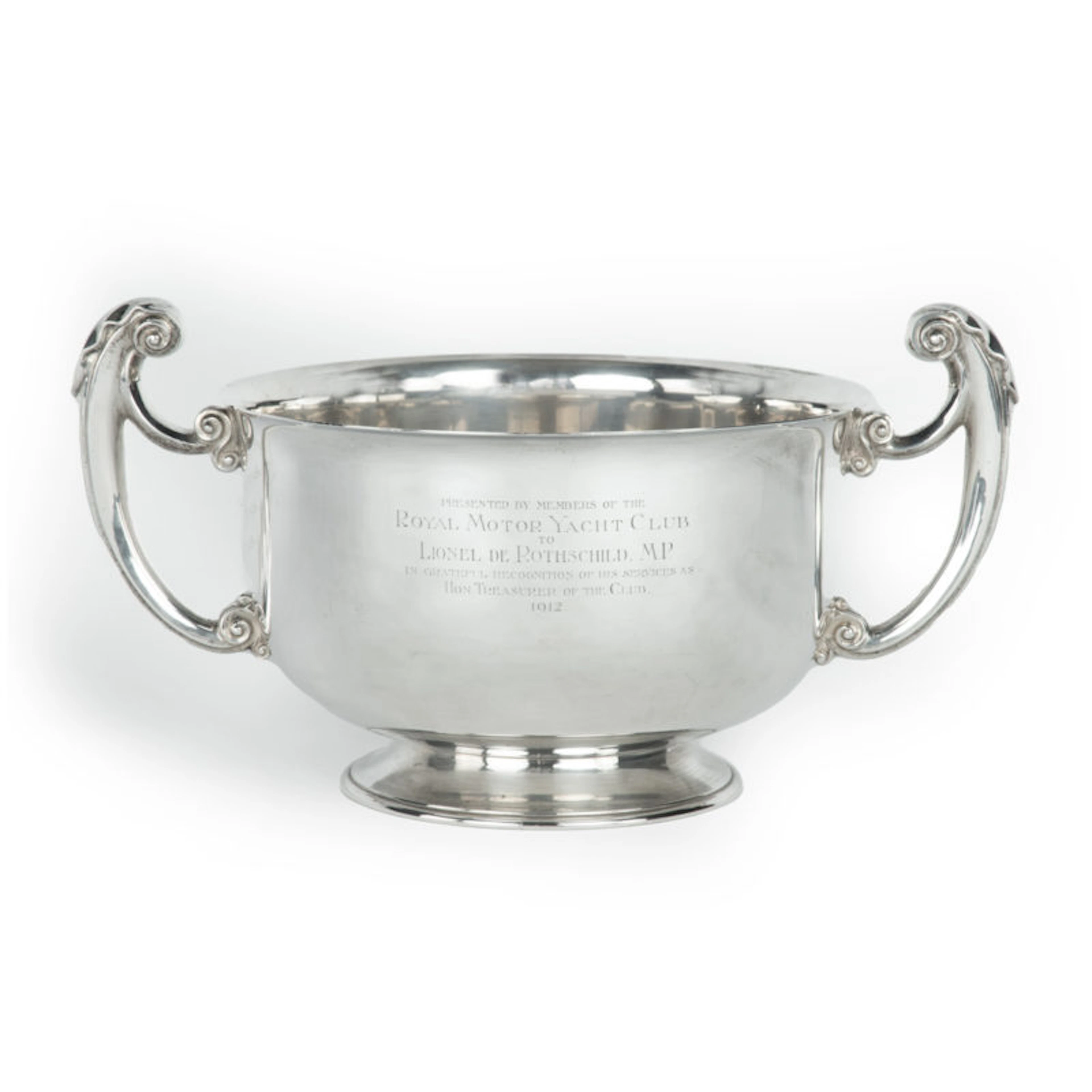 A silver presentation bowl by Mappin and Webb presented to Lionel