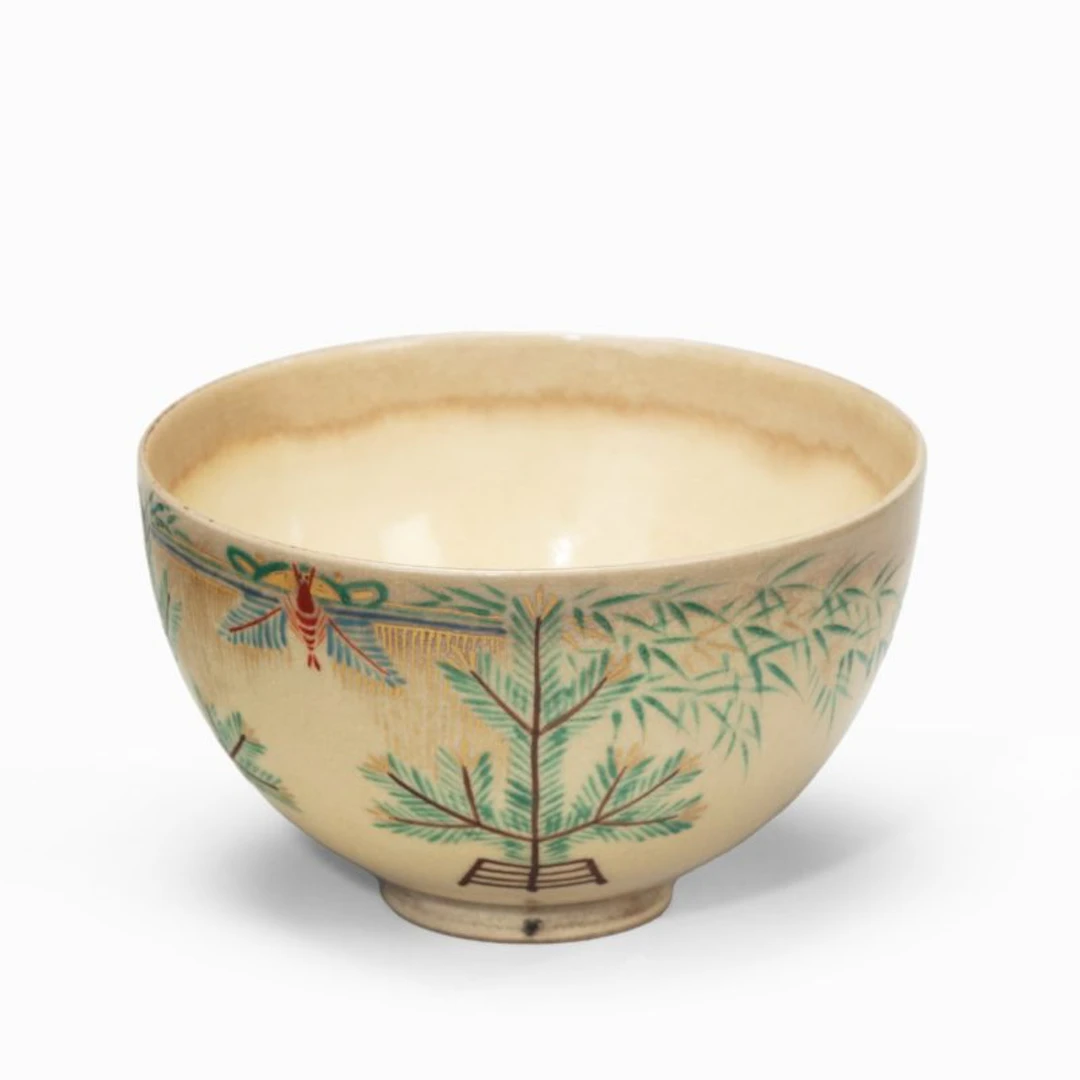 A small Satsuma earthenware tea bowl