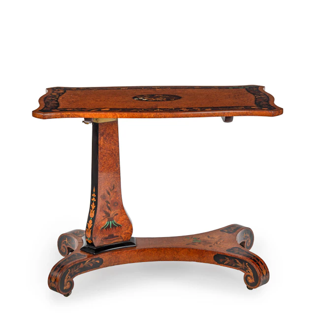 A Fine Amboyna and Marquetry Reading Table Attributed to George Blake