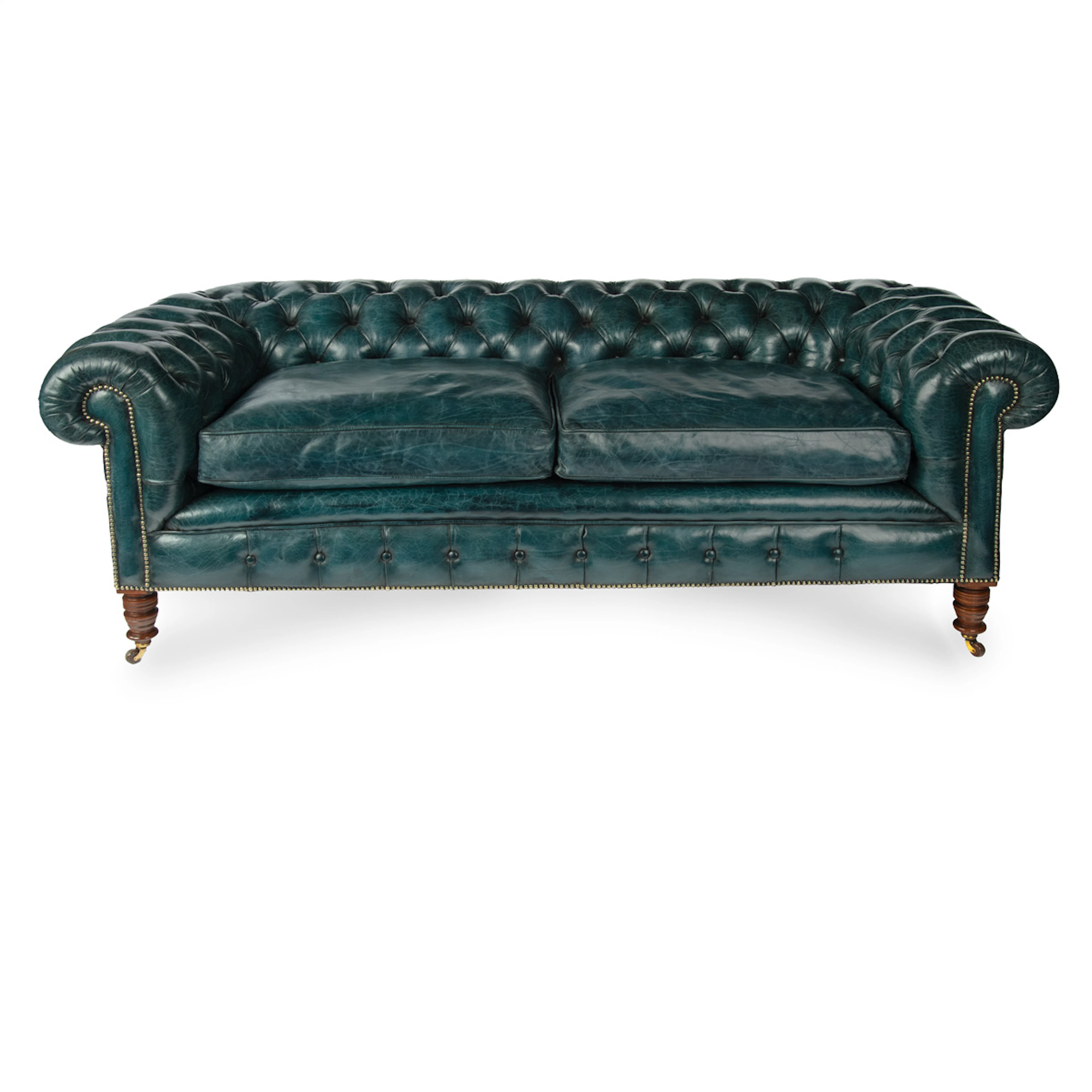 A late Victorian two-seater Chesterfield sofa