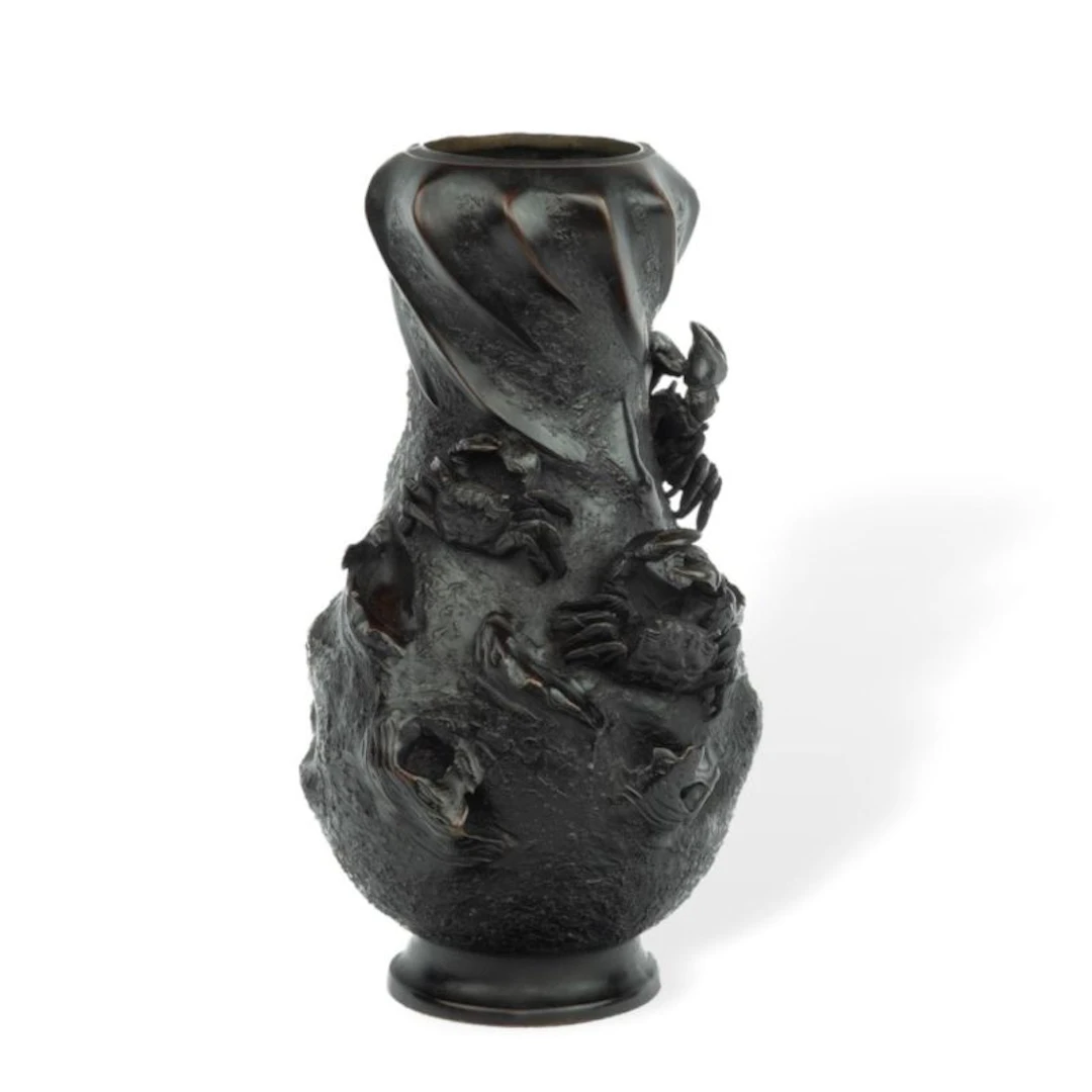 A Meiji bronze vase by Nobuhira