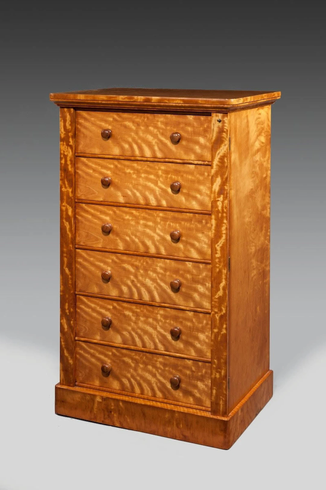 Early Victorian satinwood Wellington Chest