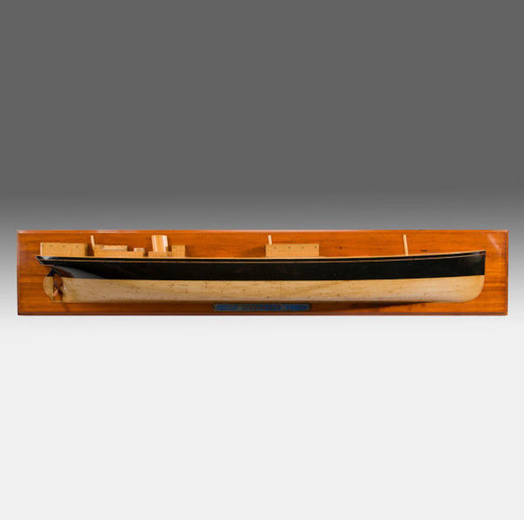 Shipbuilders half block model of the steamship Dunbrody
