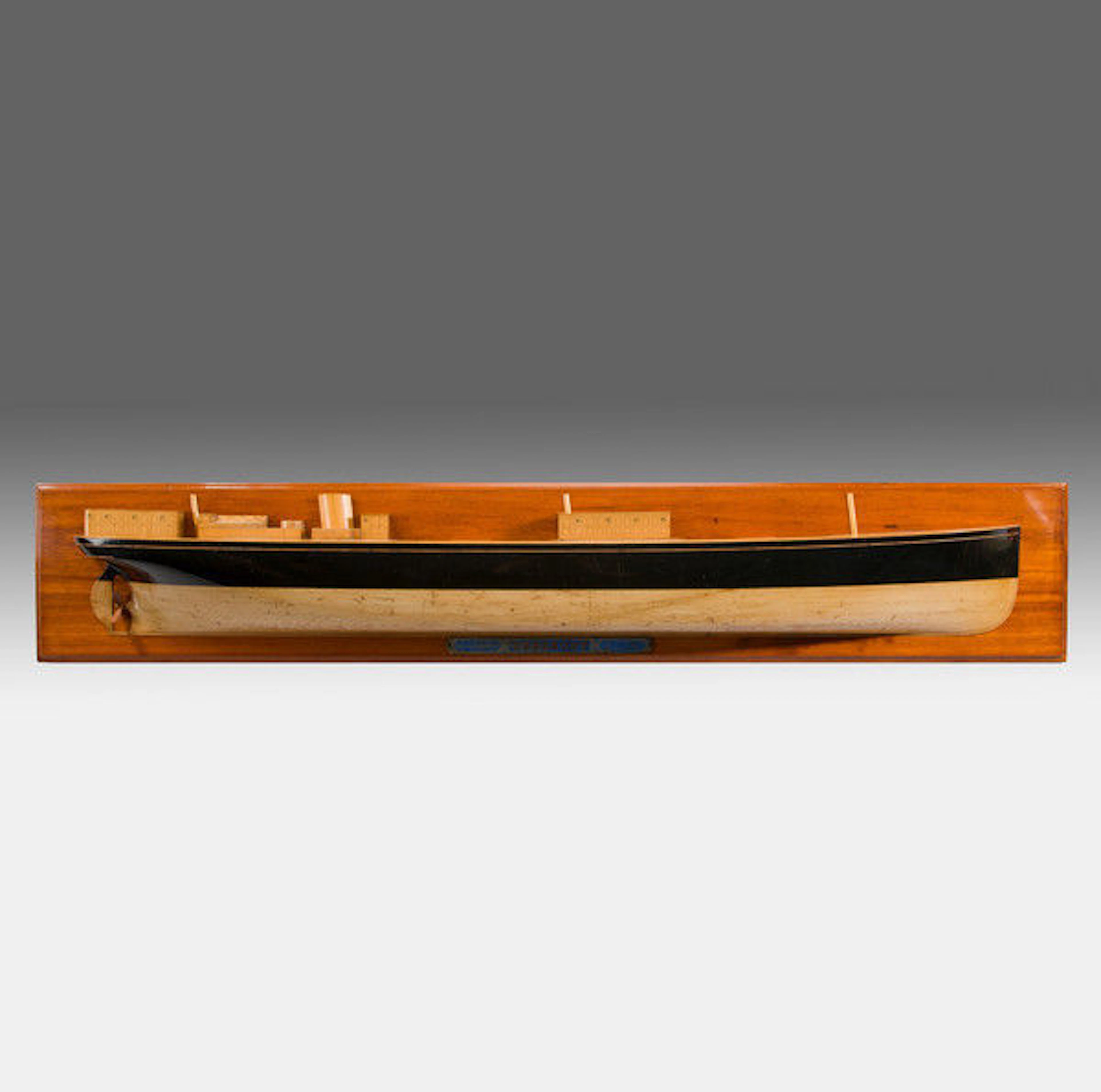 Shipbuilders half block model of the steamship Dunbrody
