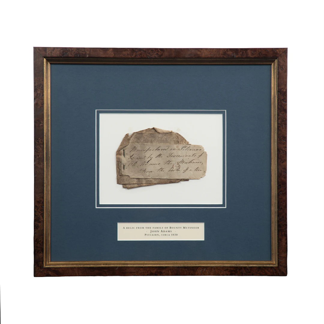 A relic from the family of Bounty Mutineer John Adams: An exceptionally