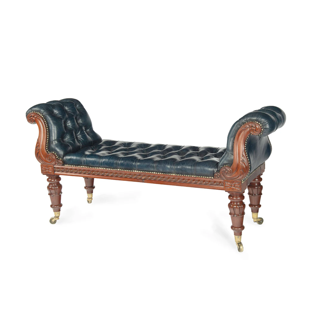 A William mahogany bench seat