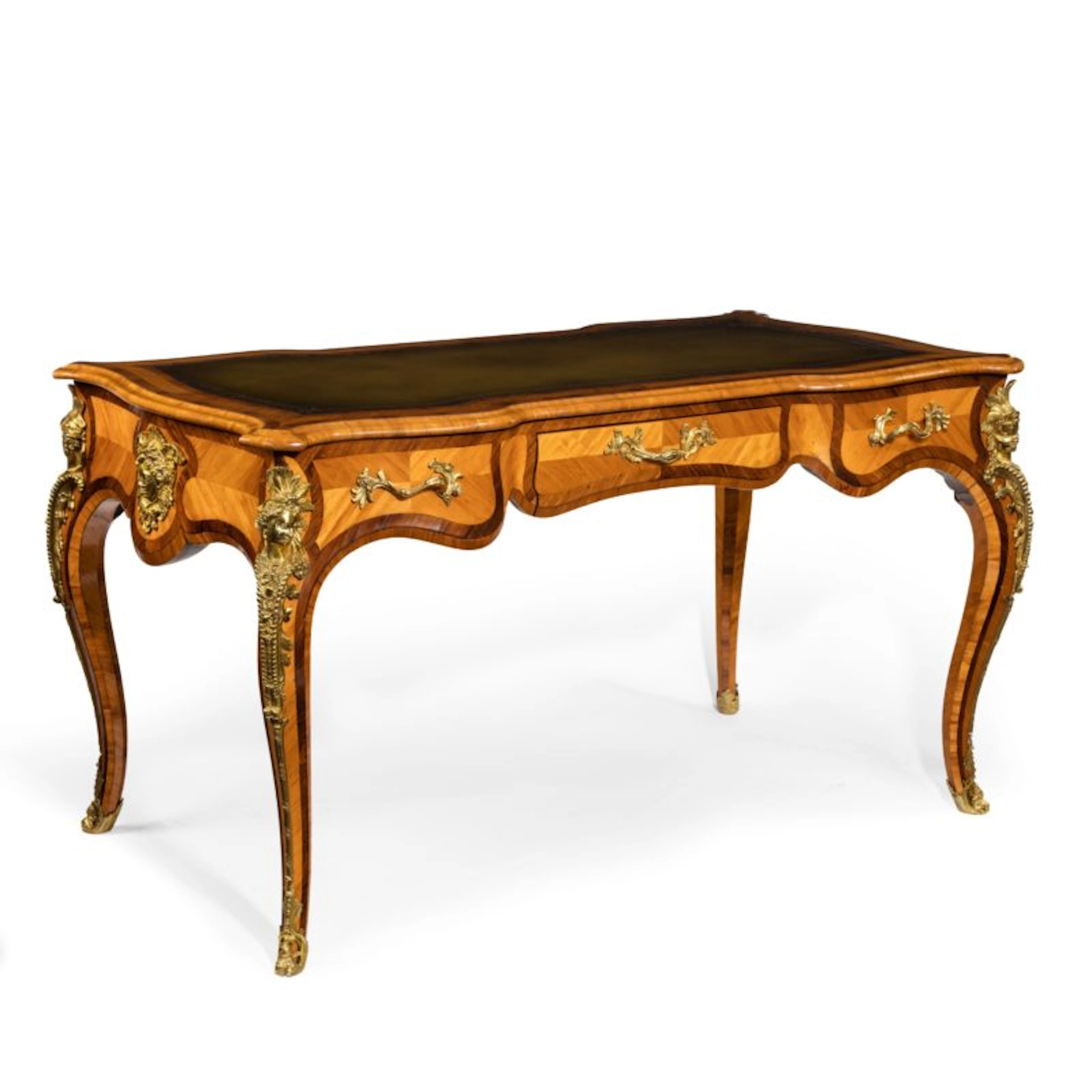 Early Victorian satinwood and kingwood bureau plat