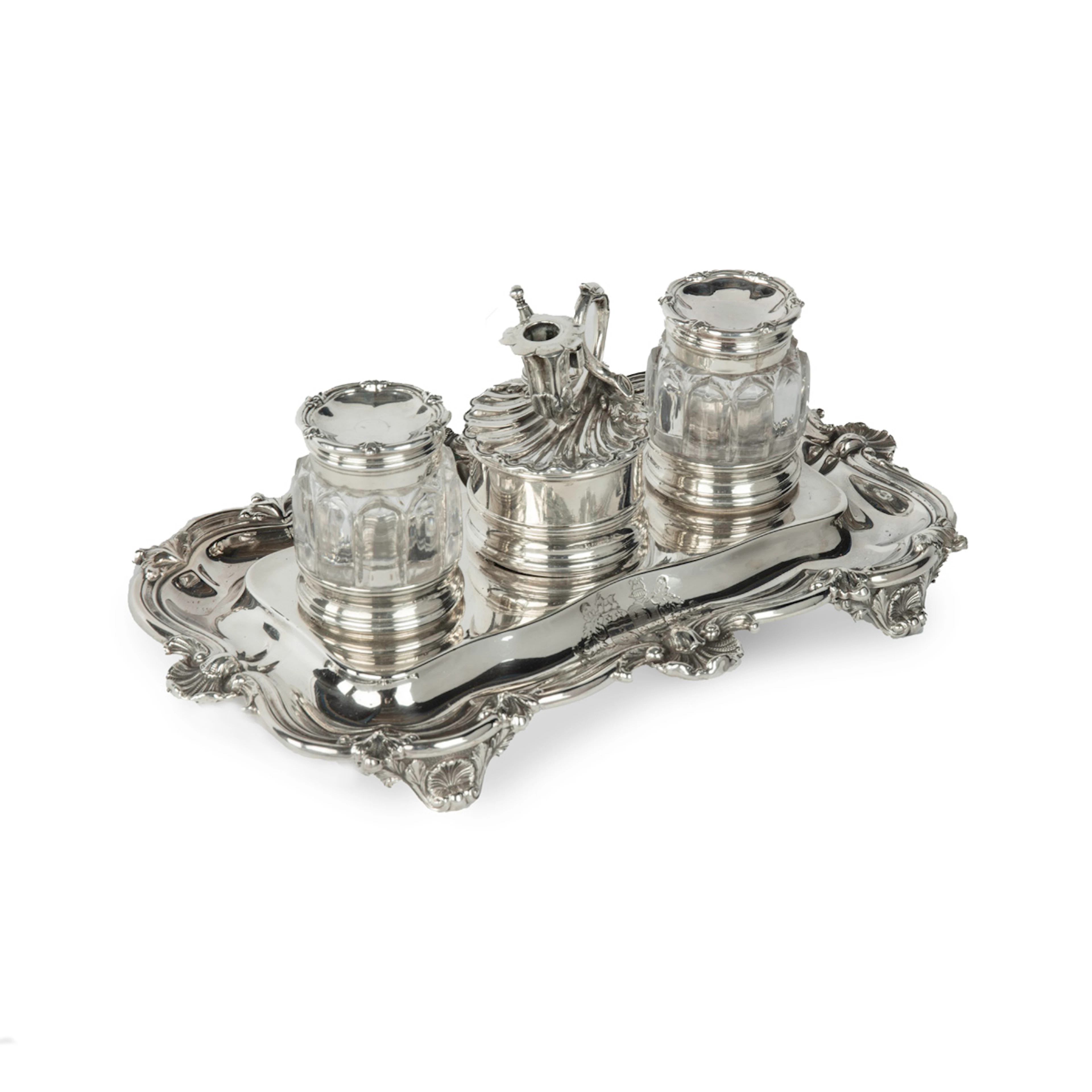 The early Victorian silver Rococo Revival inkstand of General Charles Nepean