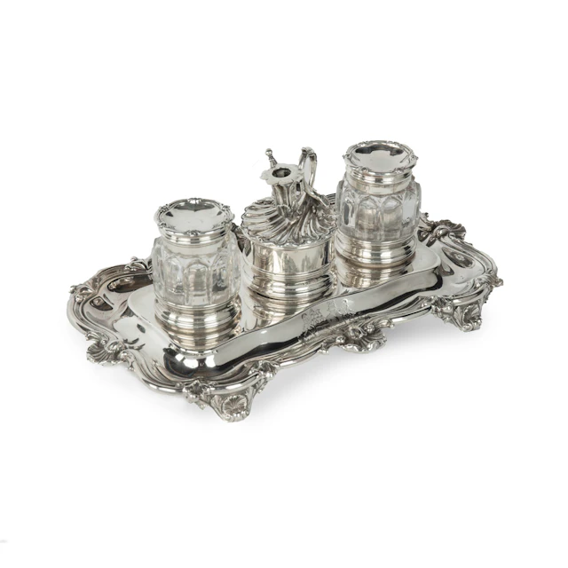 The early Victorian silver Rococo Revival inkstand of General Charles Nepean