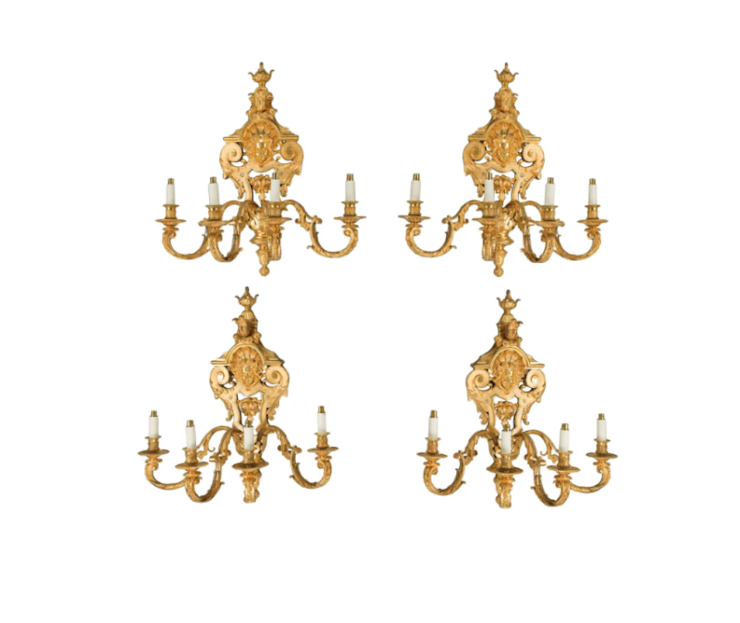 French gilt wall lights