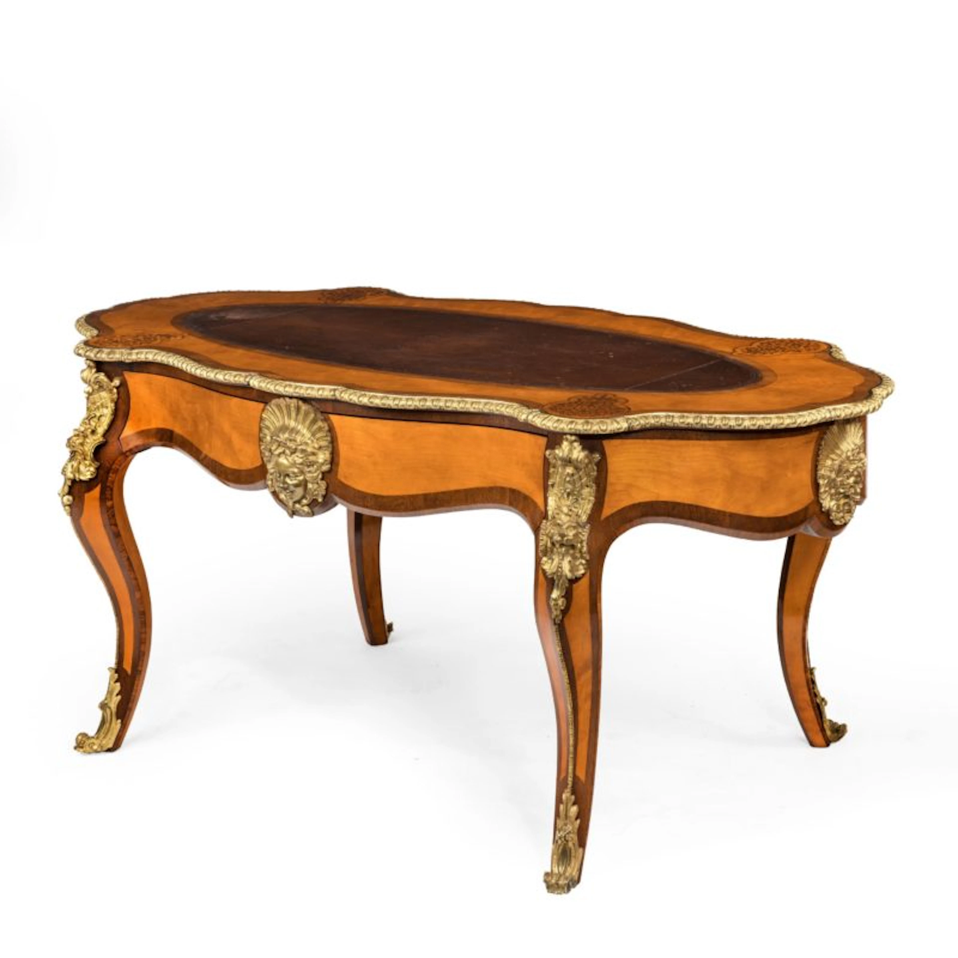 Victorian satinwood bureau plat