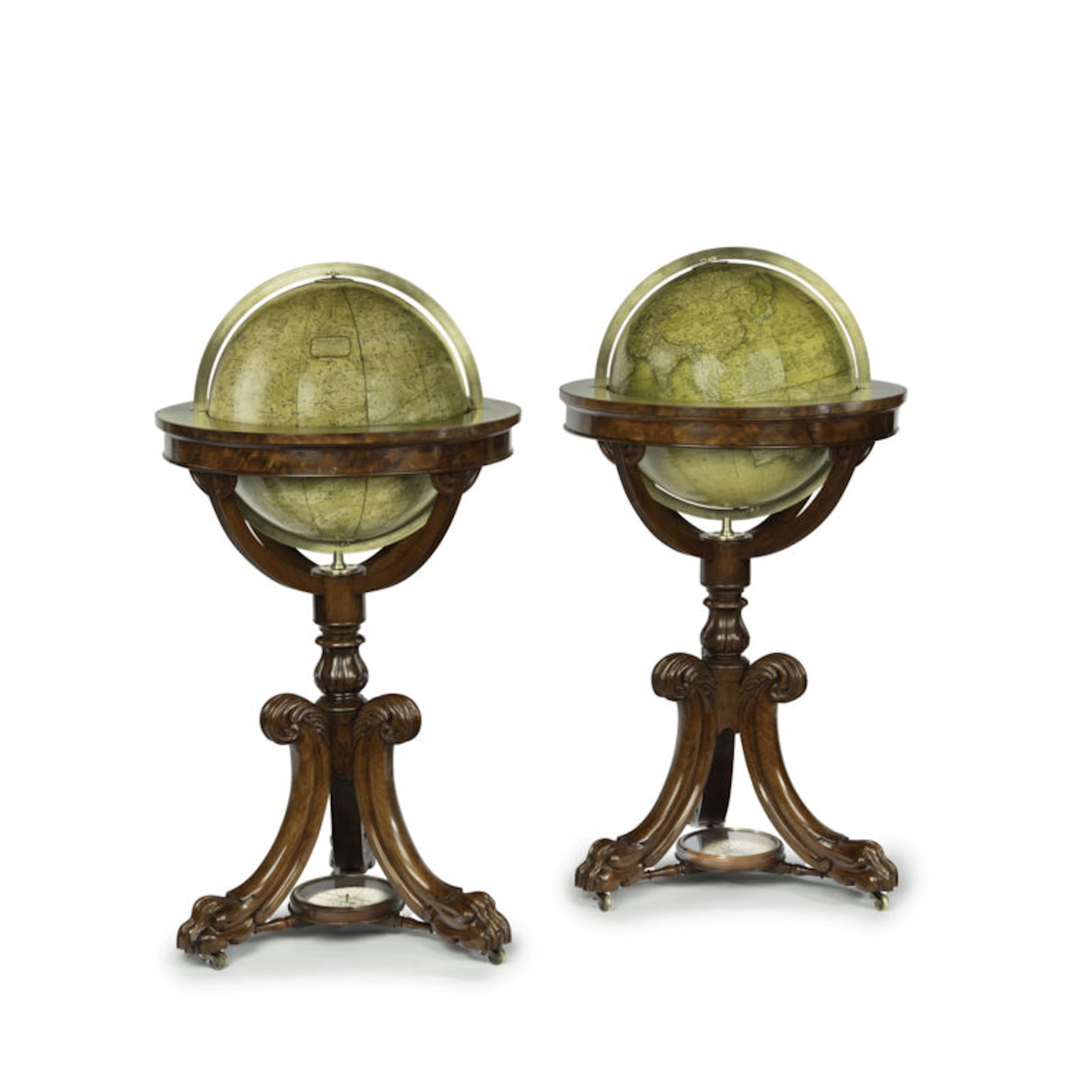 A pair of Newton and Son ‘New & Improved’ 15 inch globes