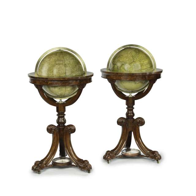 A pair of Newton and Son ‘New & Improved’ 15 inch globes