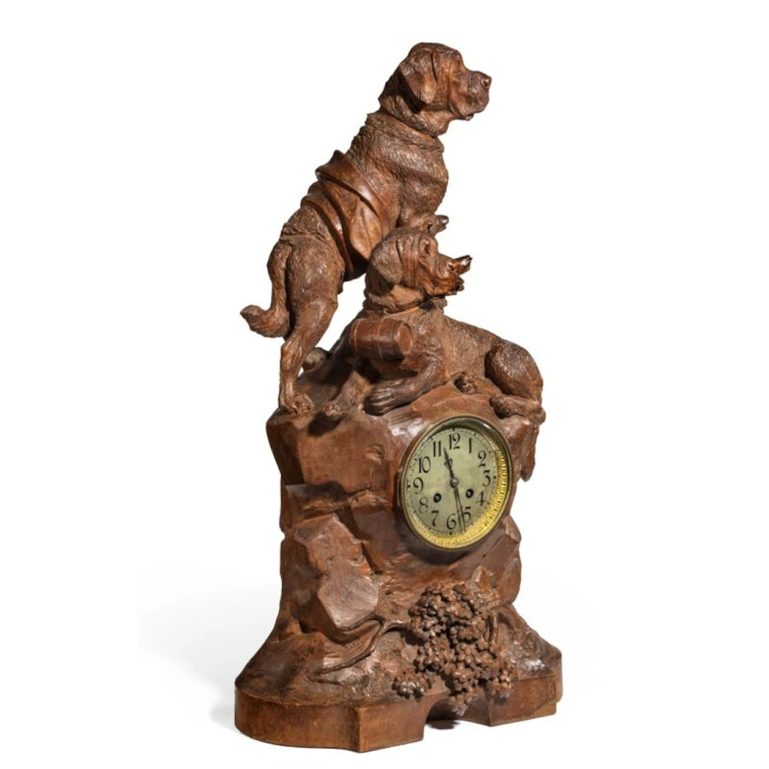 ‘Black Forest’ walnut clock