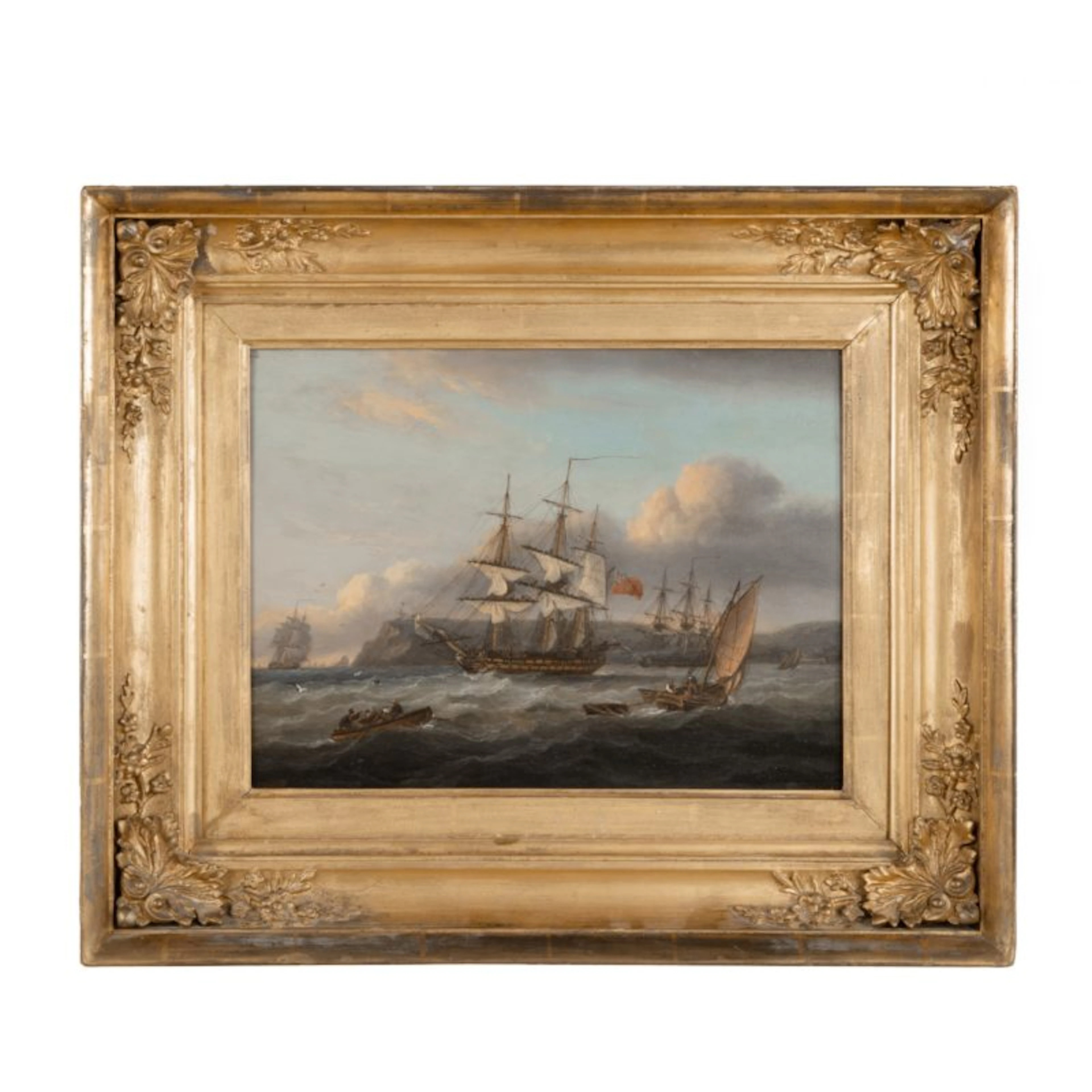 Thomas Luny – HMS Bellerophon leaving Torbay with the defeated Emperor