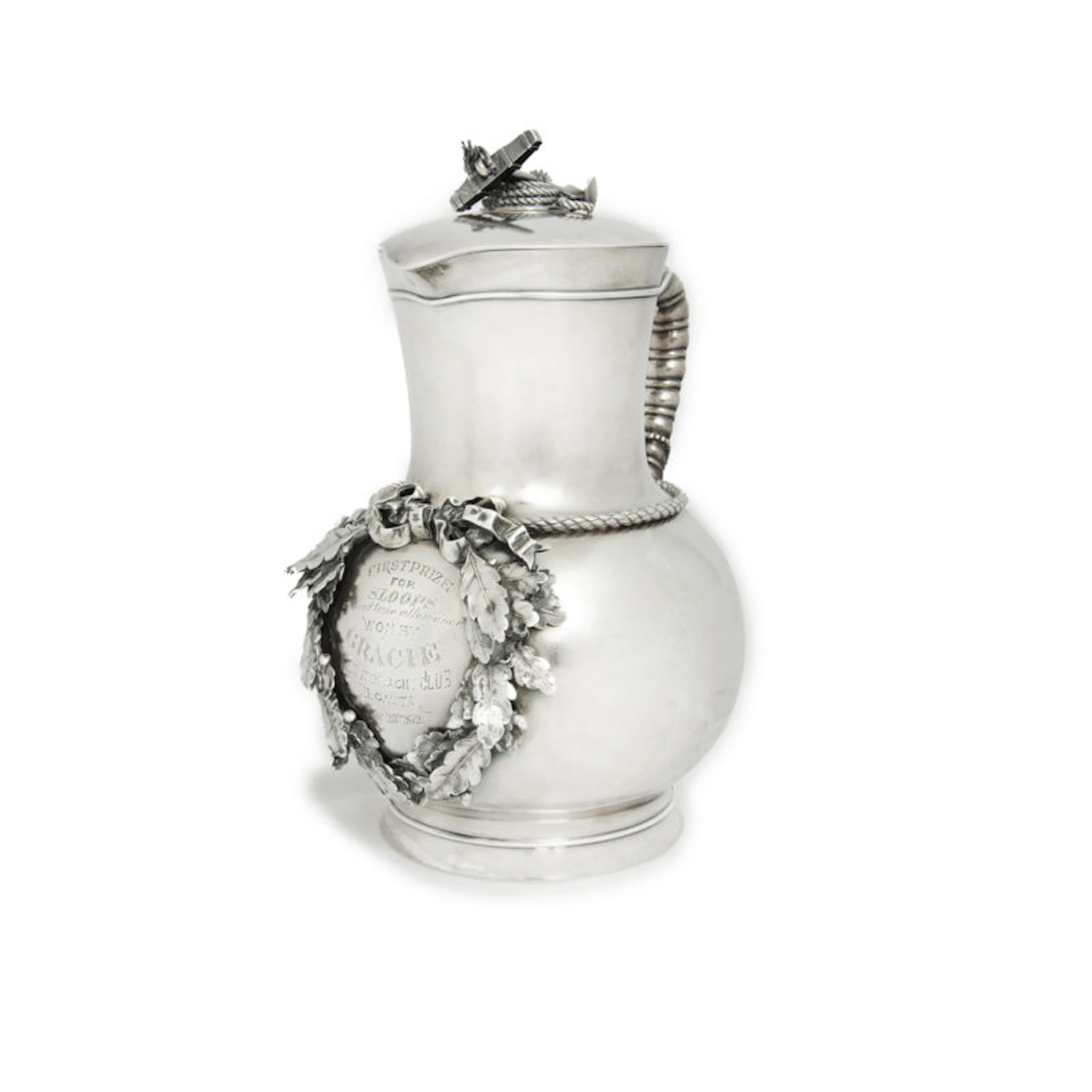 The New York Yacht Club Regatta ewer by Tiffany won by sloop Gracie, 1872