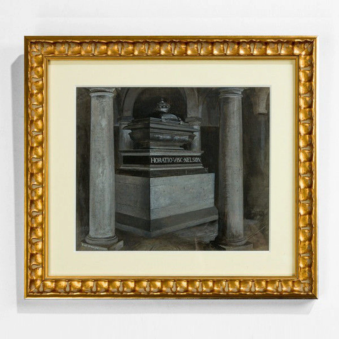 Antique gouache of Nelsons tomb
