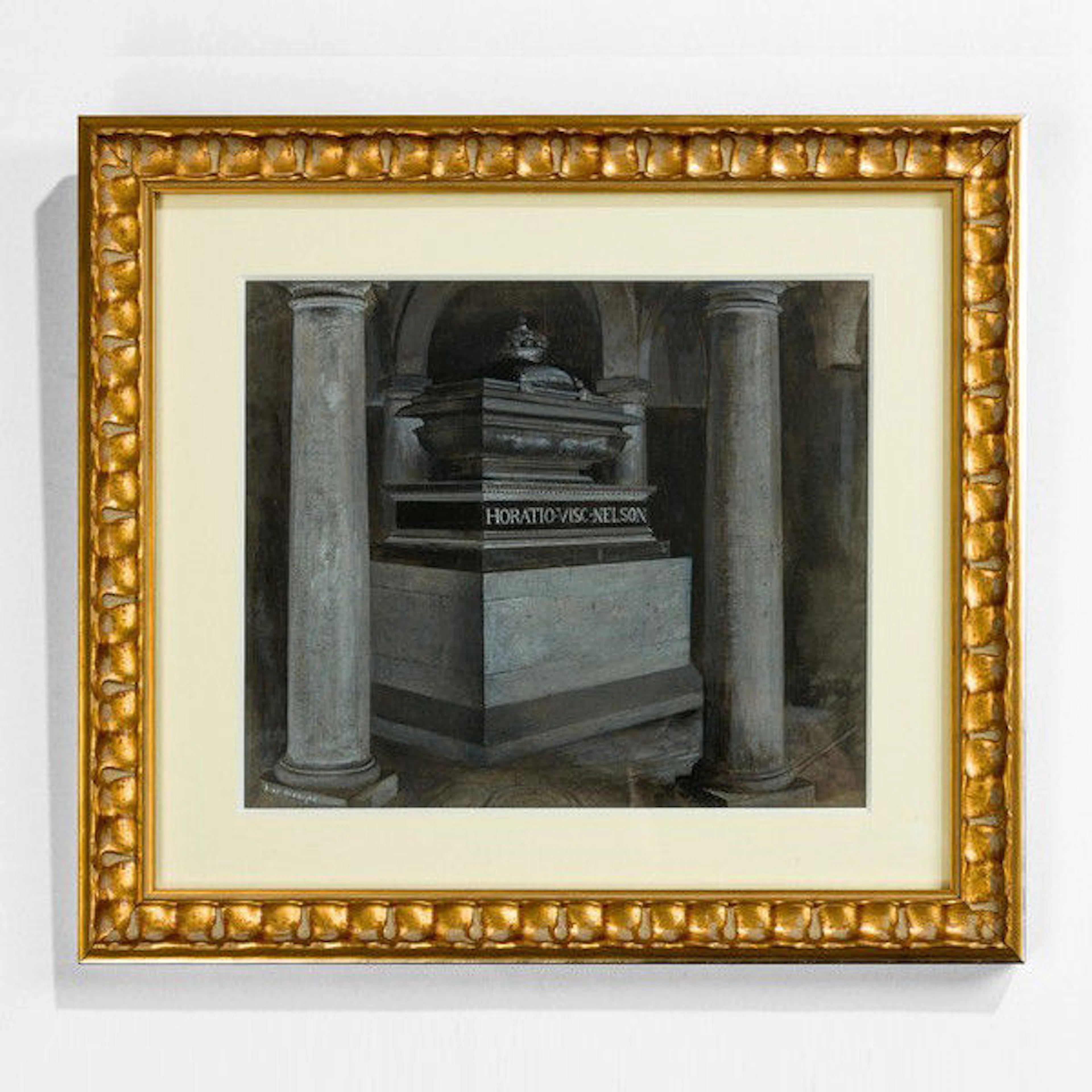 Antique gouache of Nelsons tomb