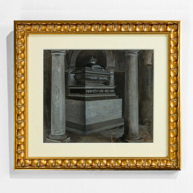 Antique gouache of Nelsons tomb