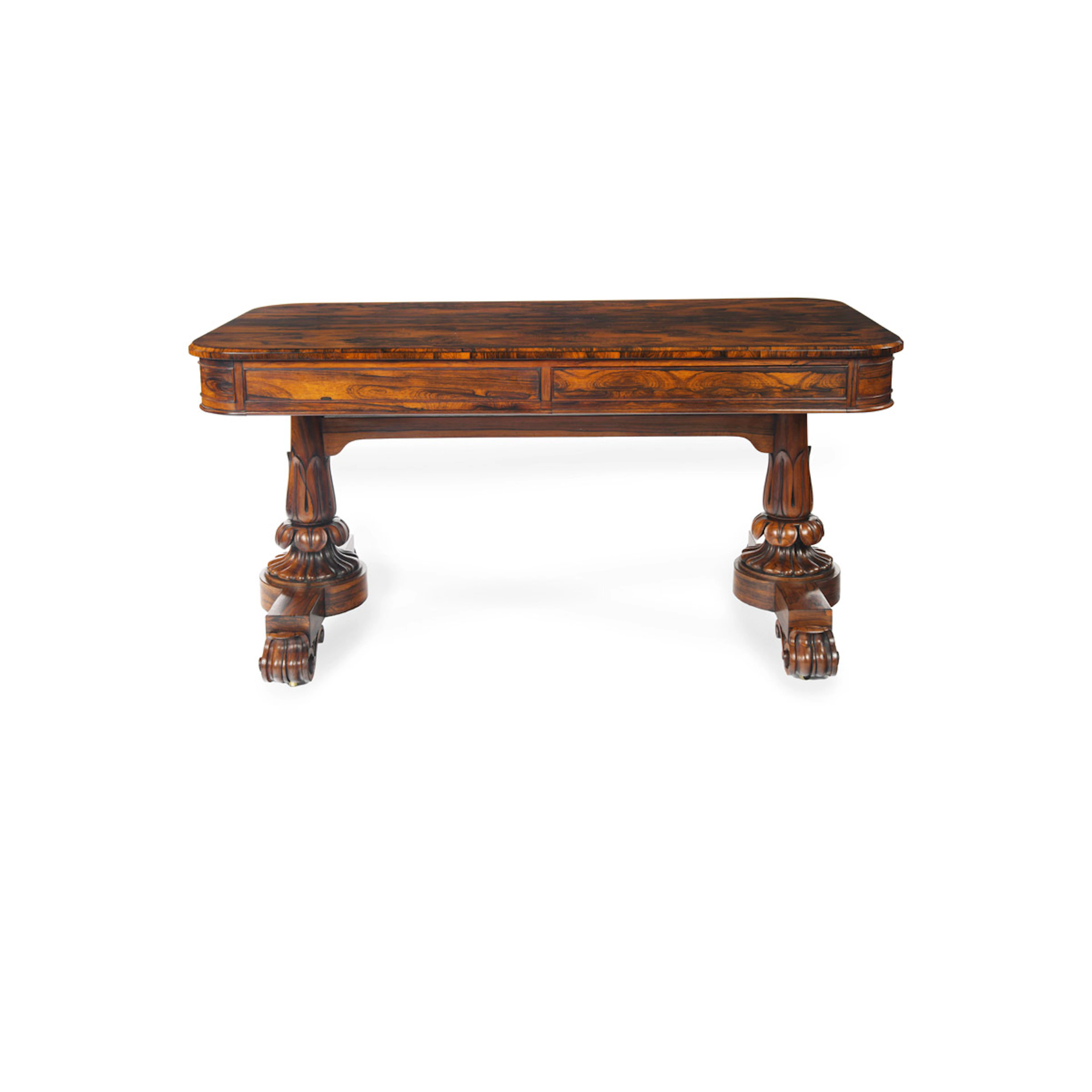 Fine William IV Period Rosewood Library Table by George Simson and