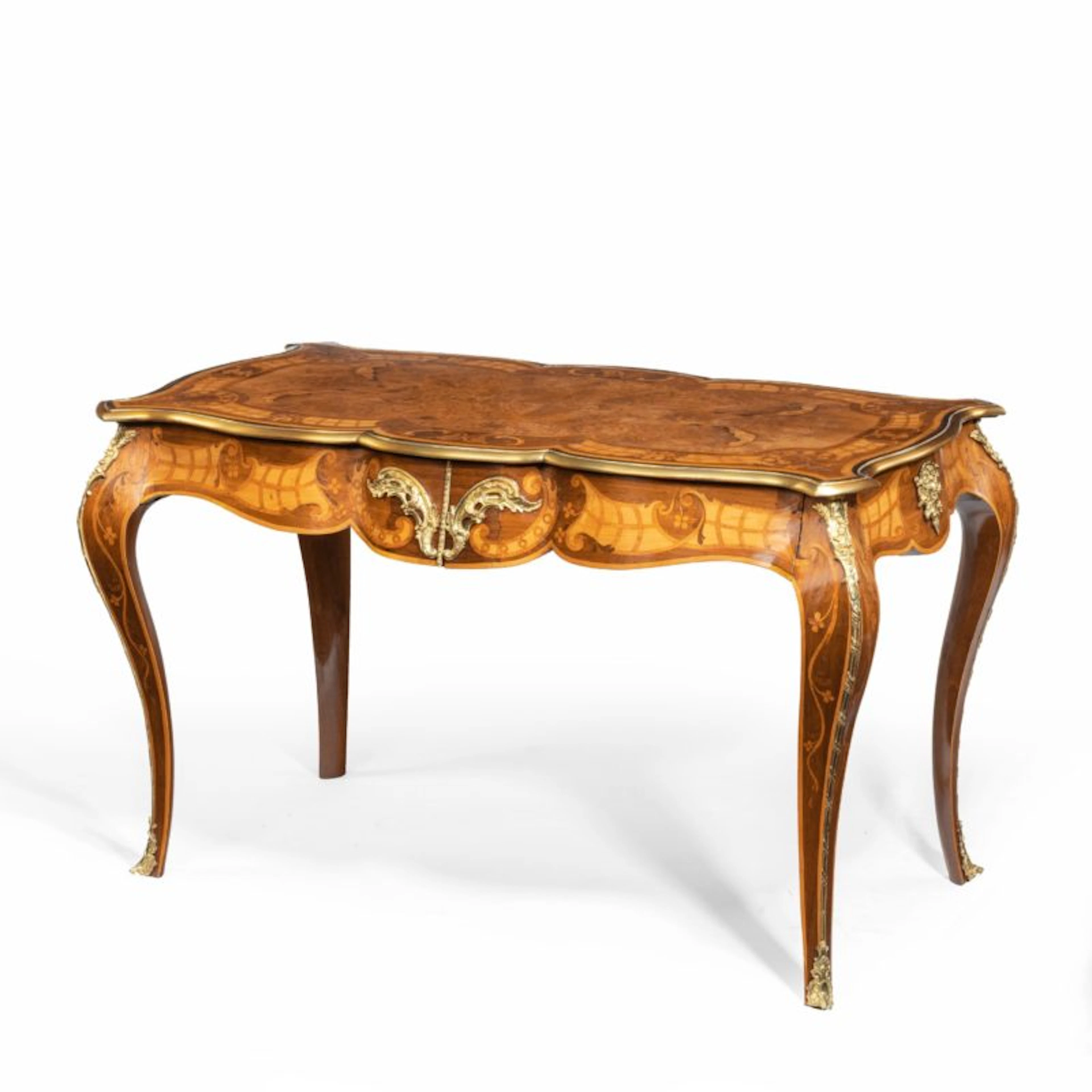 Mid-Victorian walnut bureau plat