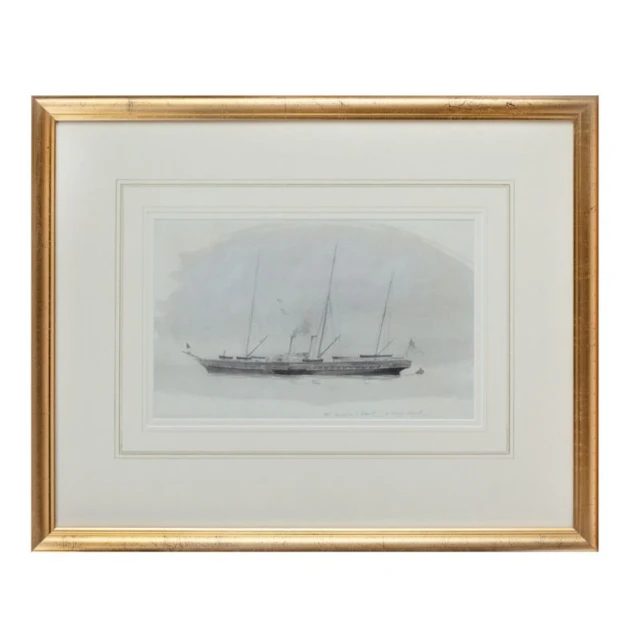 ‘Victoria and Albert a lovely vessel’ Watercolour of the Royal yacht