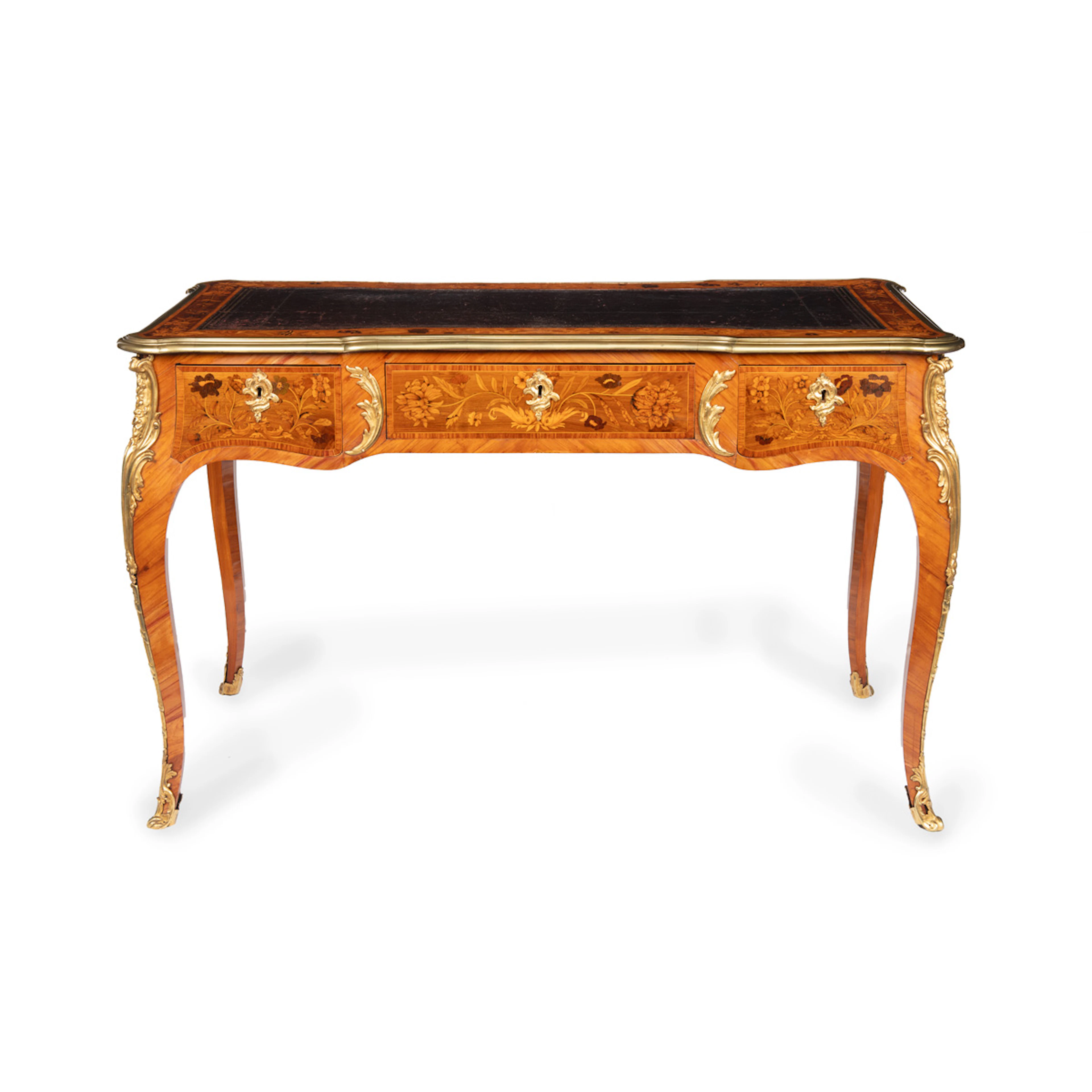 A Victorian kingwood marquetry writing table in the French taste