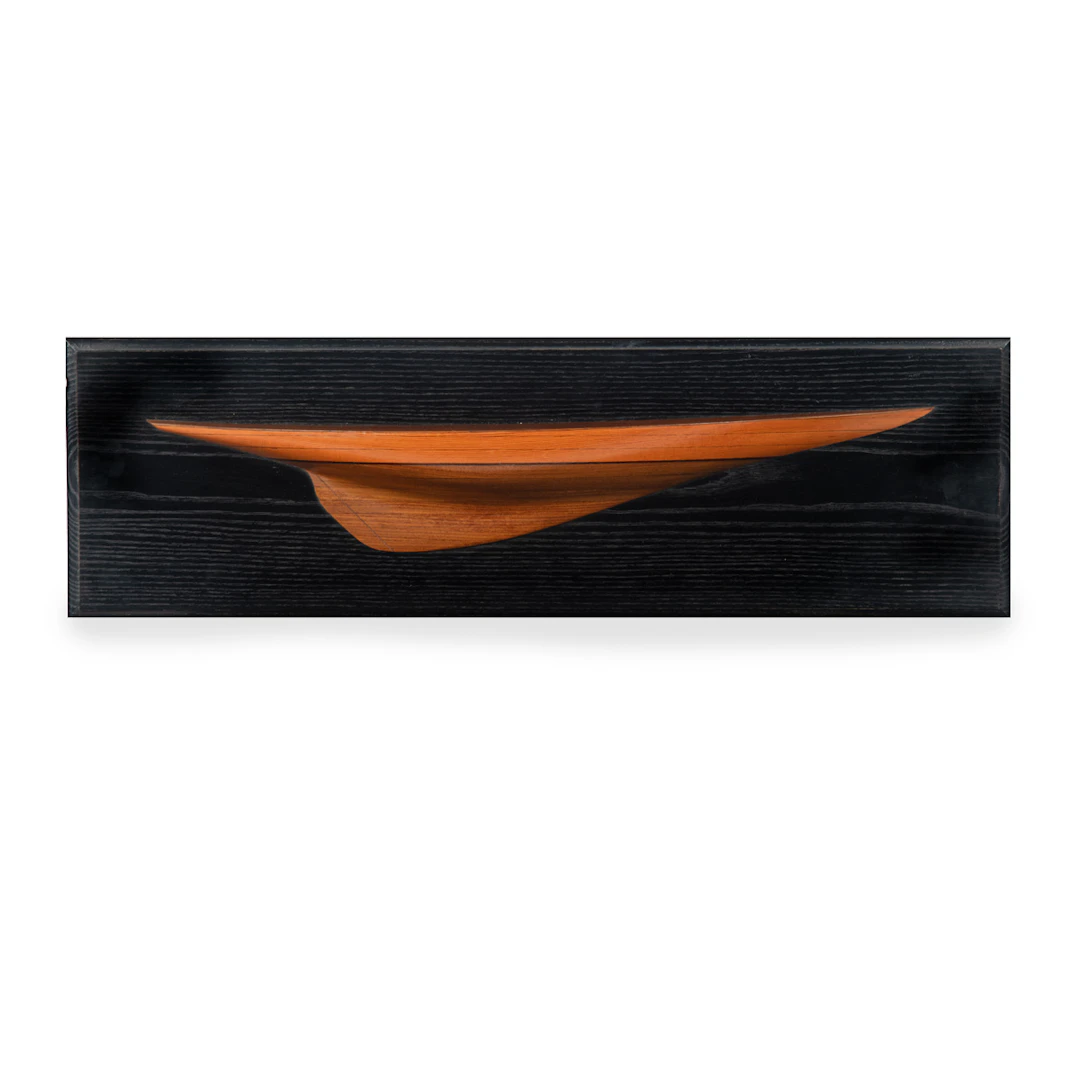 A finely executed half-block model of the J Class yacht Rainbow