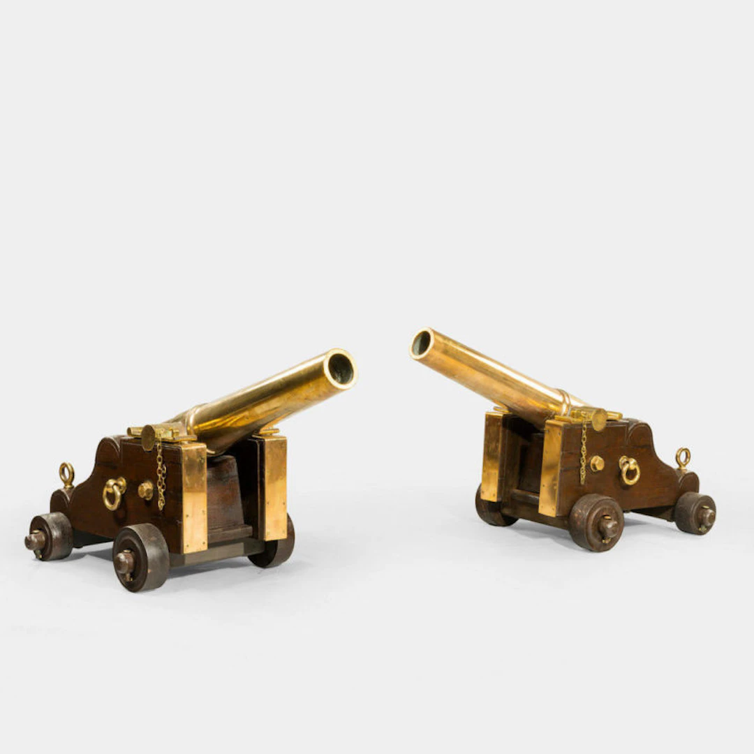 Pair of 19th Century English bronze signal cannon