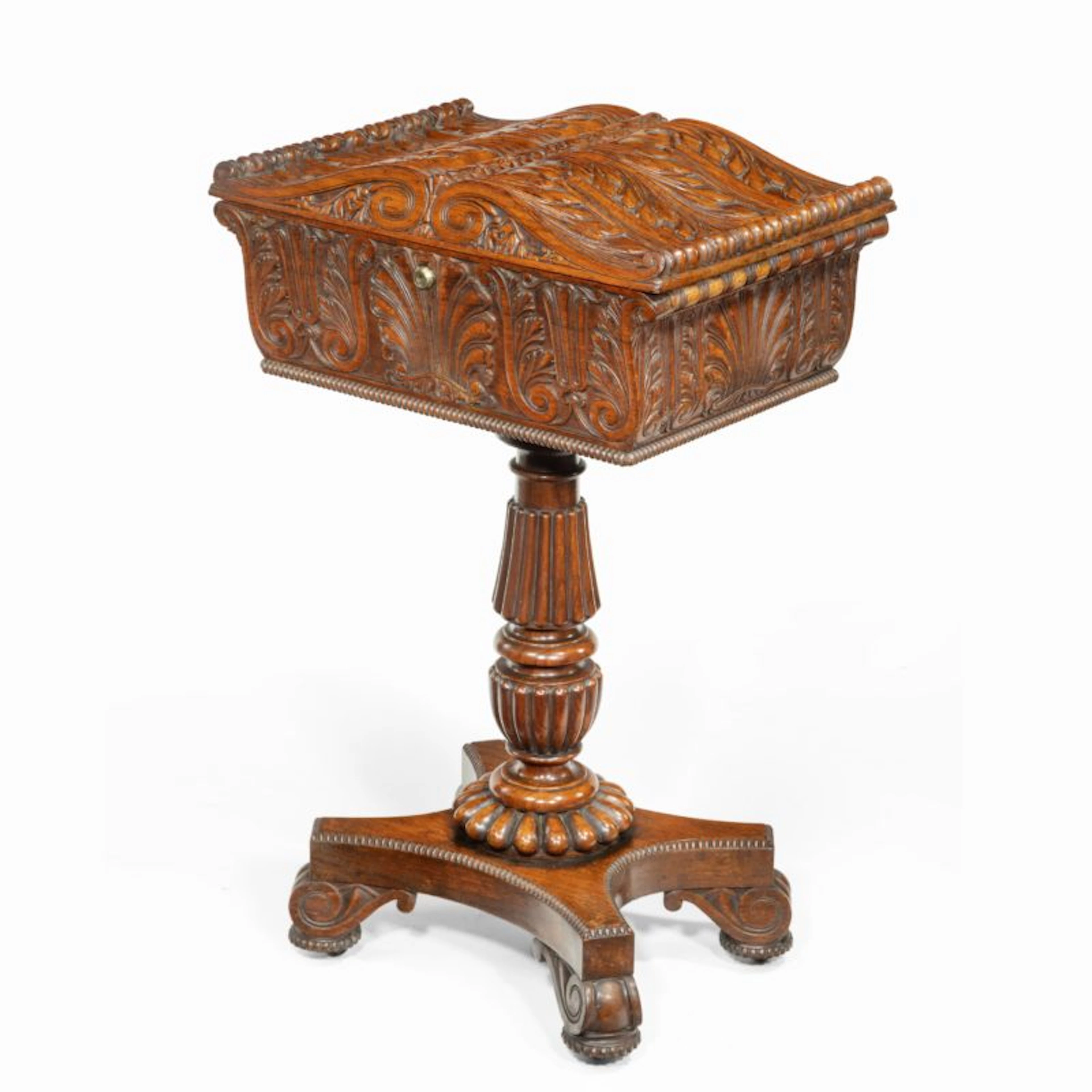 A William IV mahogany teapoy