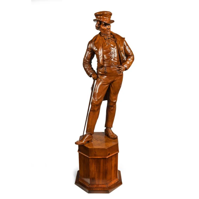 Victorian carved walnut figure of Mark Tapley from the novel ‘The