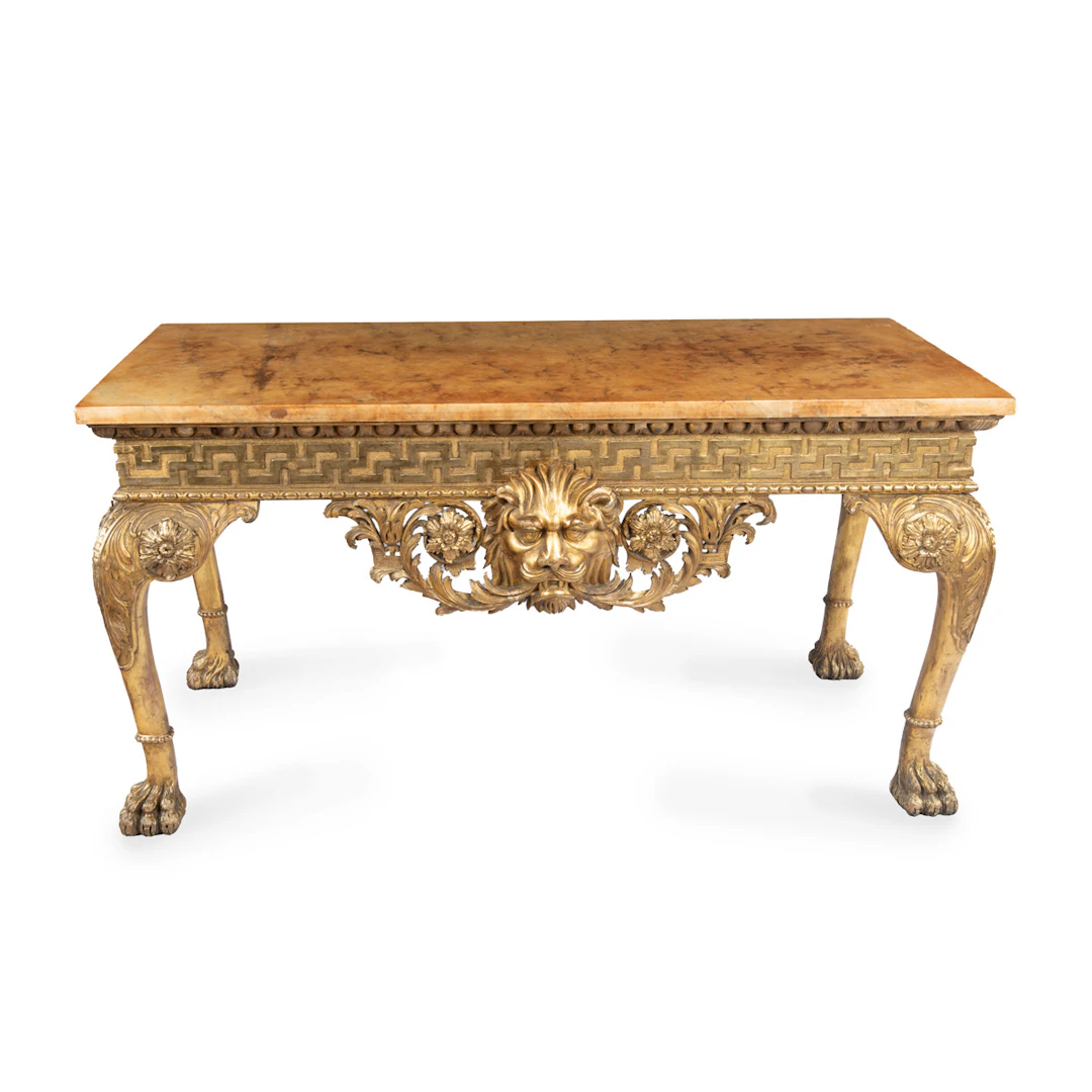 A Fine and Important 19 th Century Giltwood Side/Console Table in