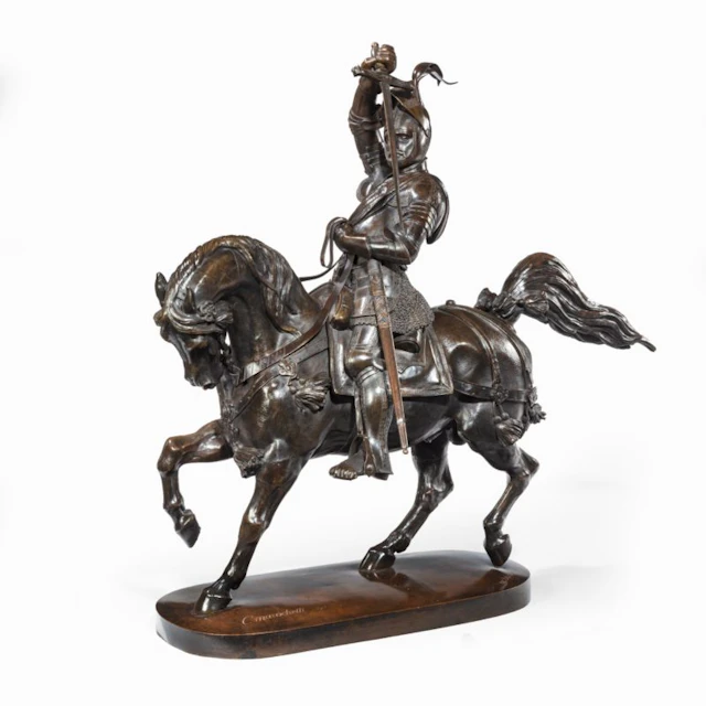 An Italian bronze equestrian sculpture of Emanuele Filiberto, Duke