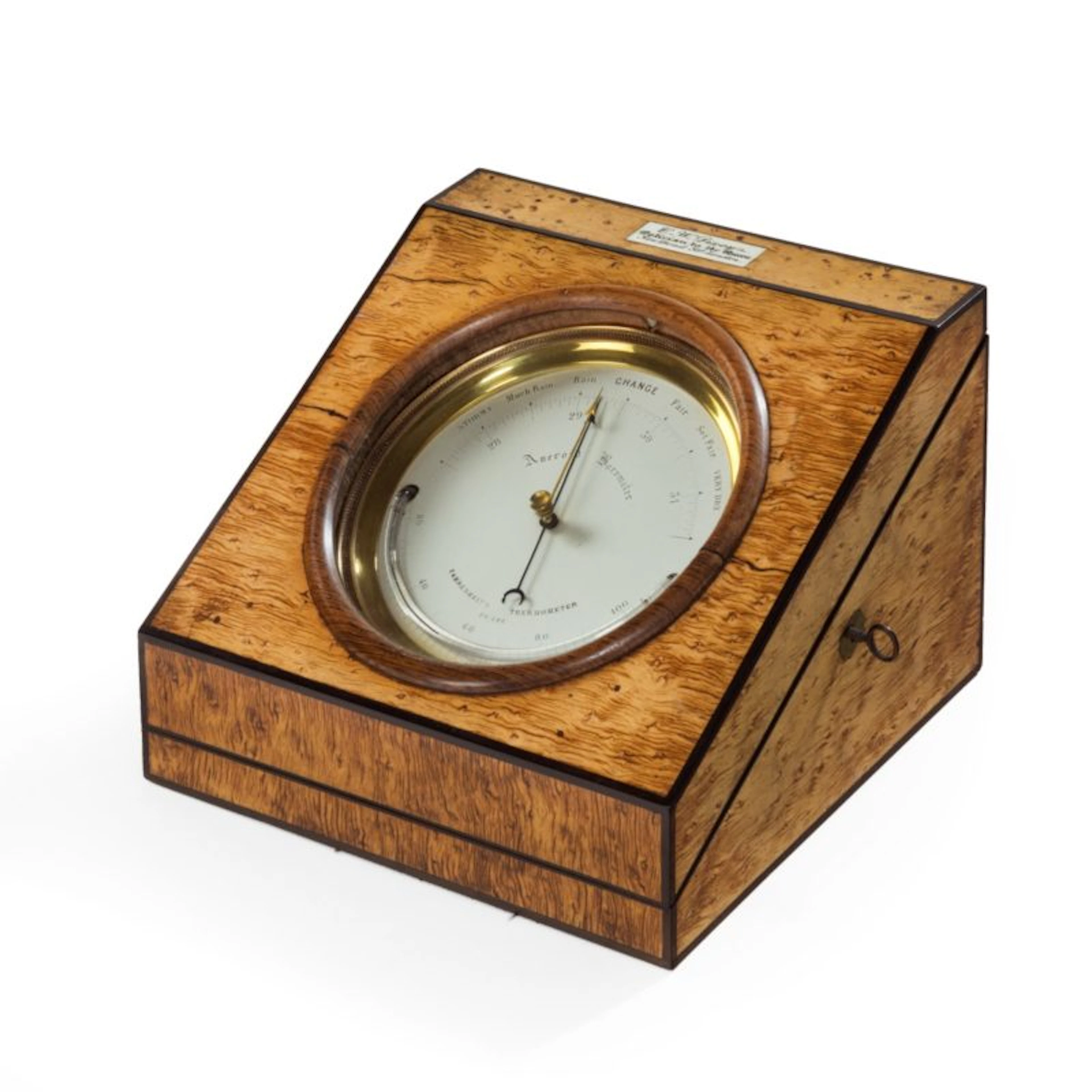 An aneroid desk barometer by C W Dixey