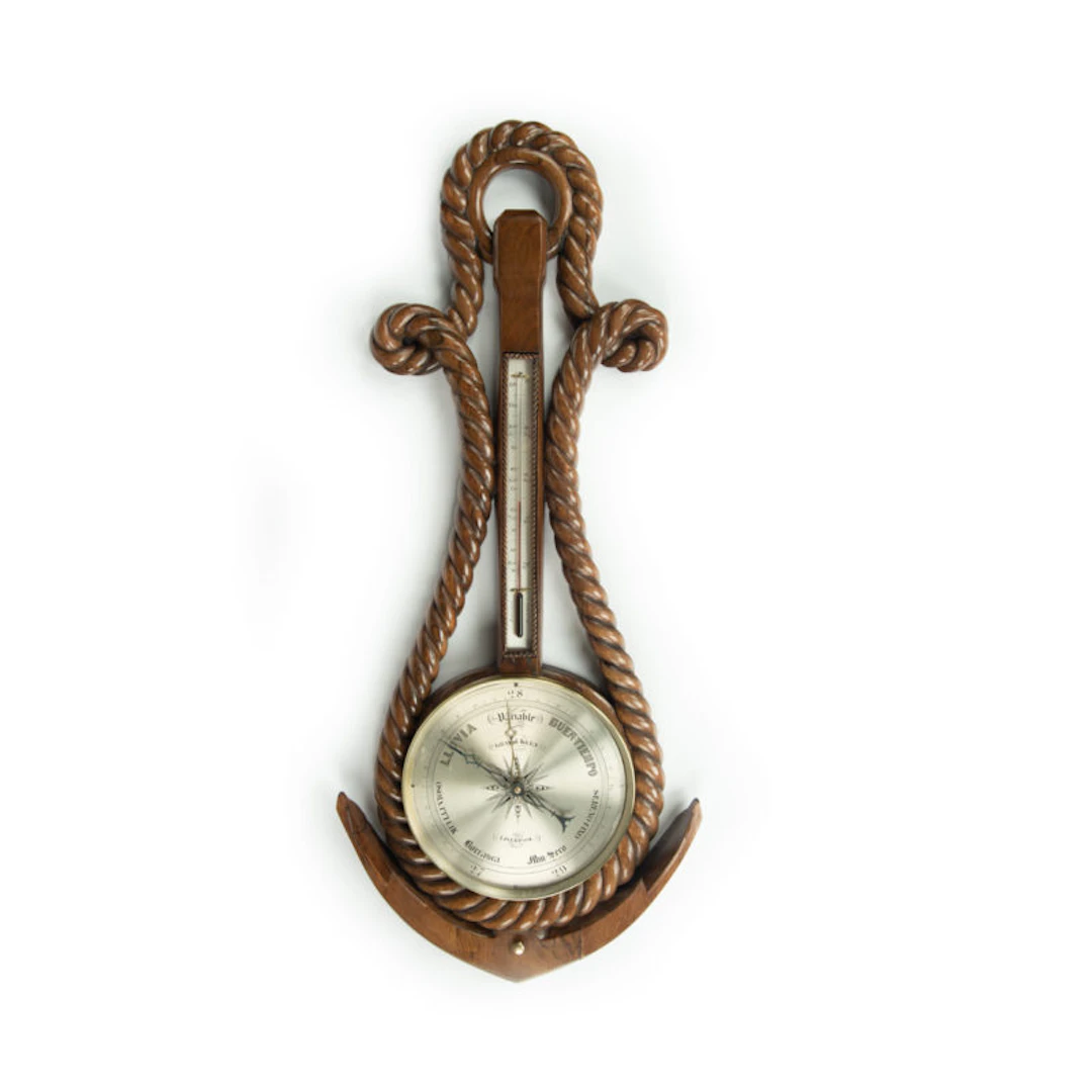A Victorian anchor and rope barometer by Gray and Keen, Liverpool