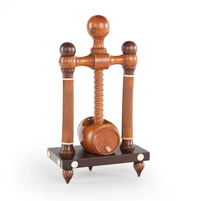 An Outstanding Quality late Regency Treen Table Fruit Press or Lemon