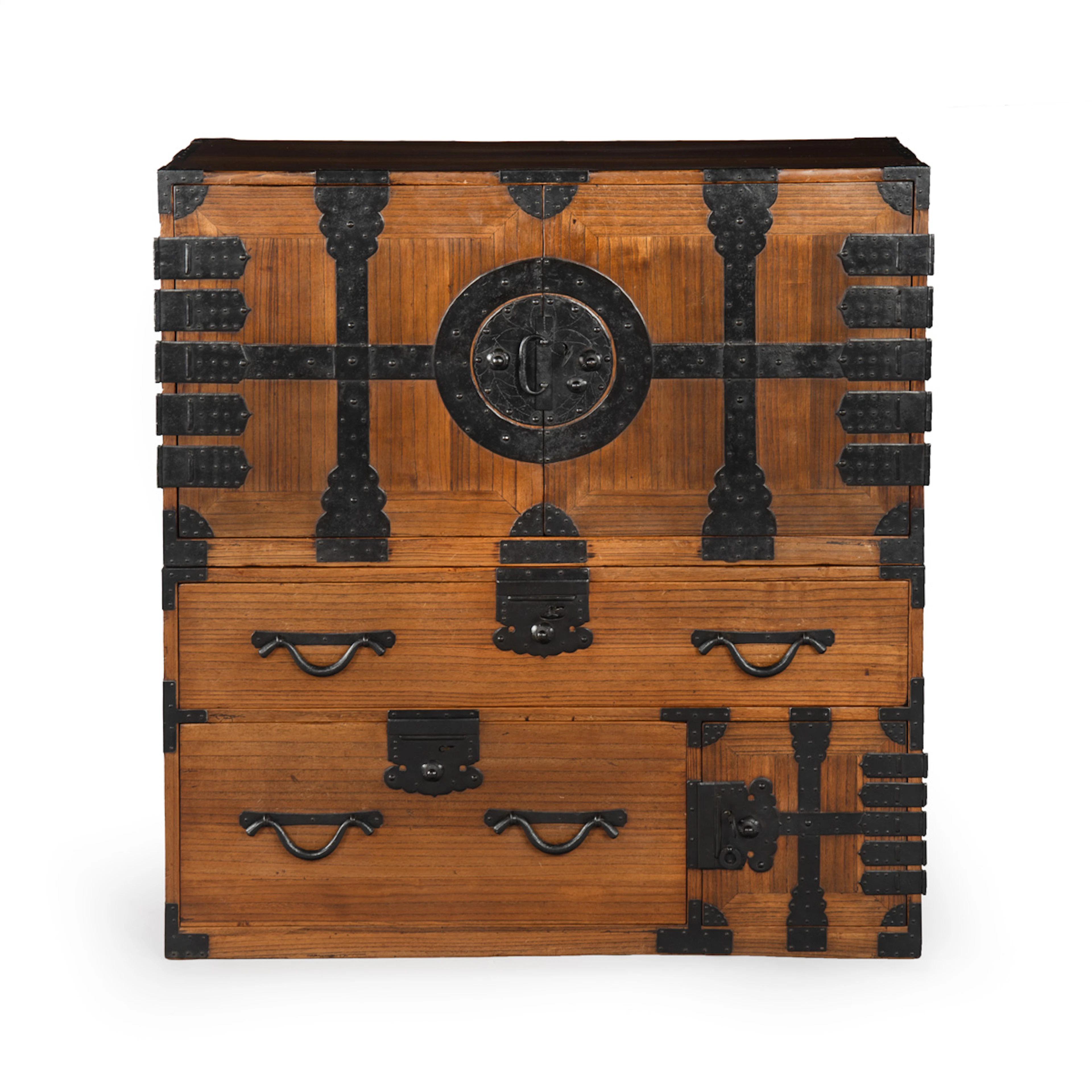 Antique Japanese Kannon Biraki Clothing Chest on Chest, Meiji Period