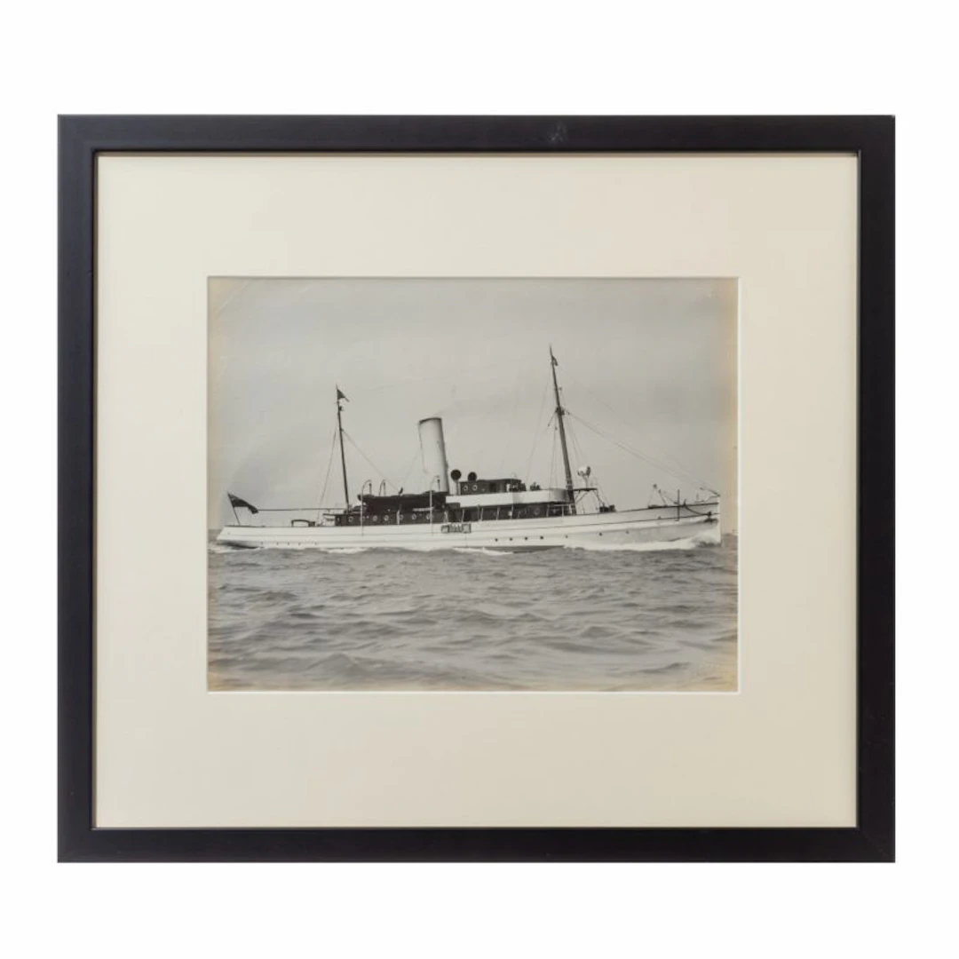 An original gelatine print of a gentleman’s steam yacht